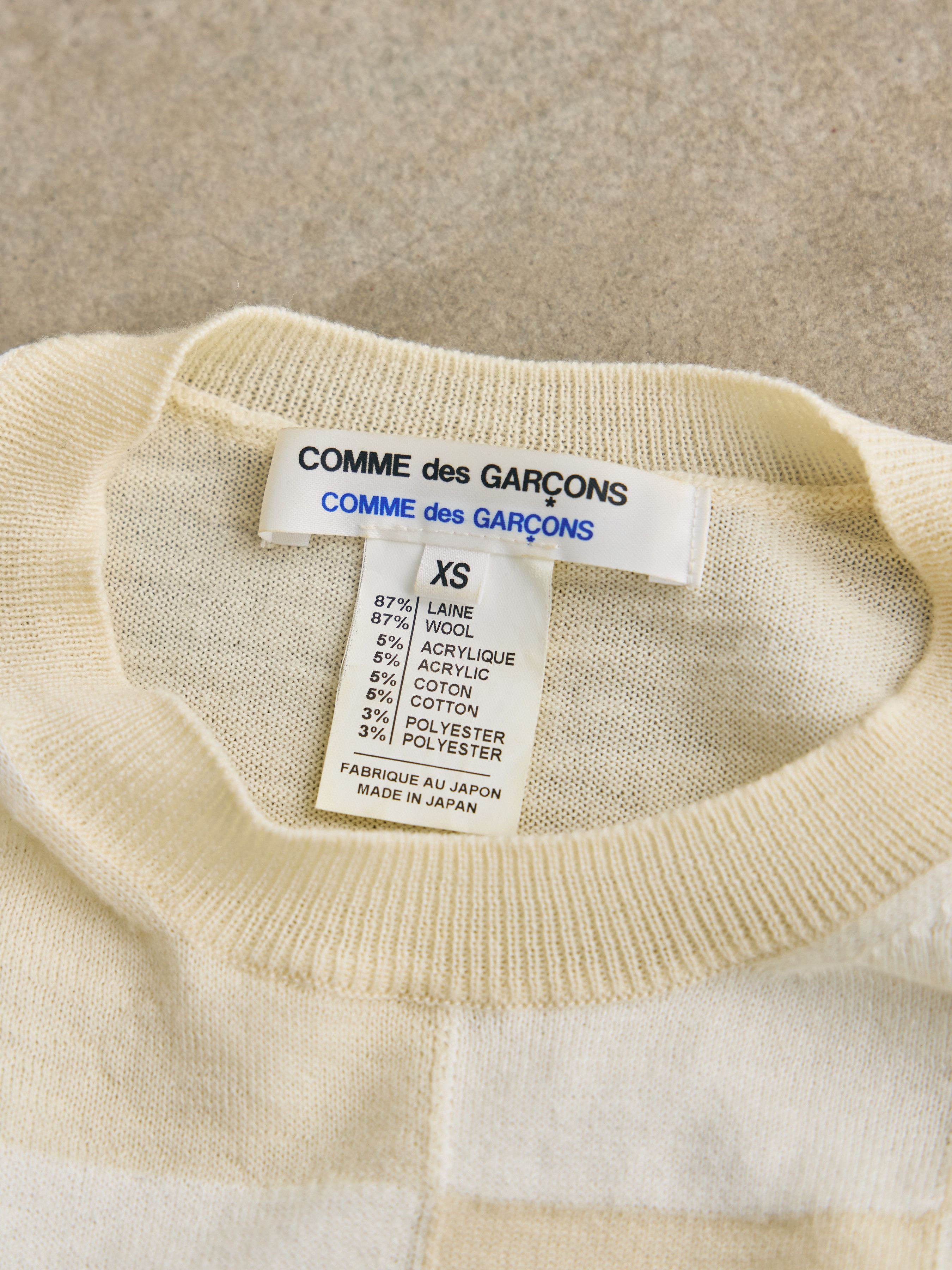 Comme des Garcons Comme des Garçons Off-White Check Pattern Knit Sweater Size XS / US 0-2 / IT 36-38 - 4 Thumbnail