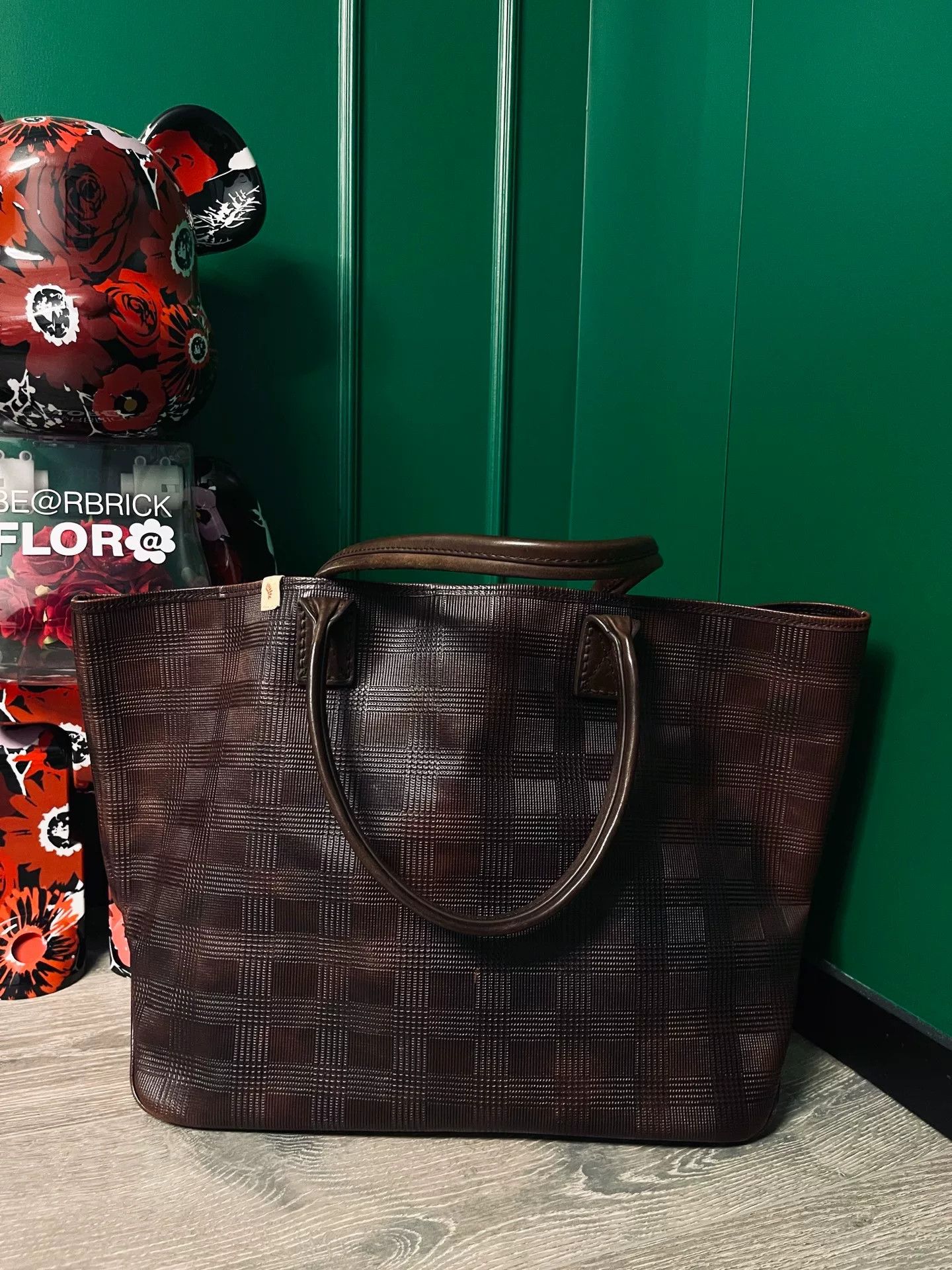 visvim chocolate leather homer tote bag