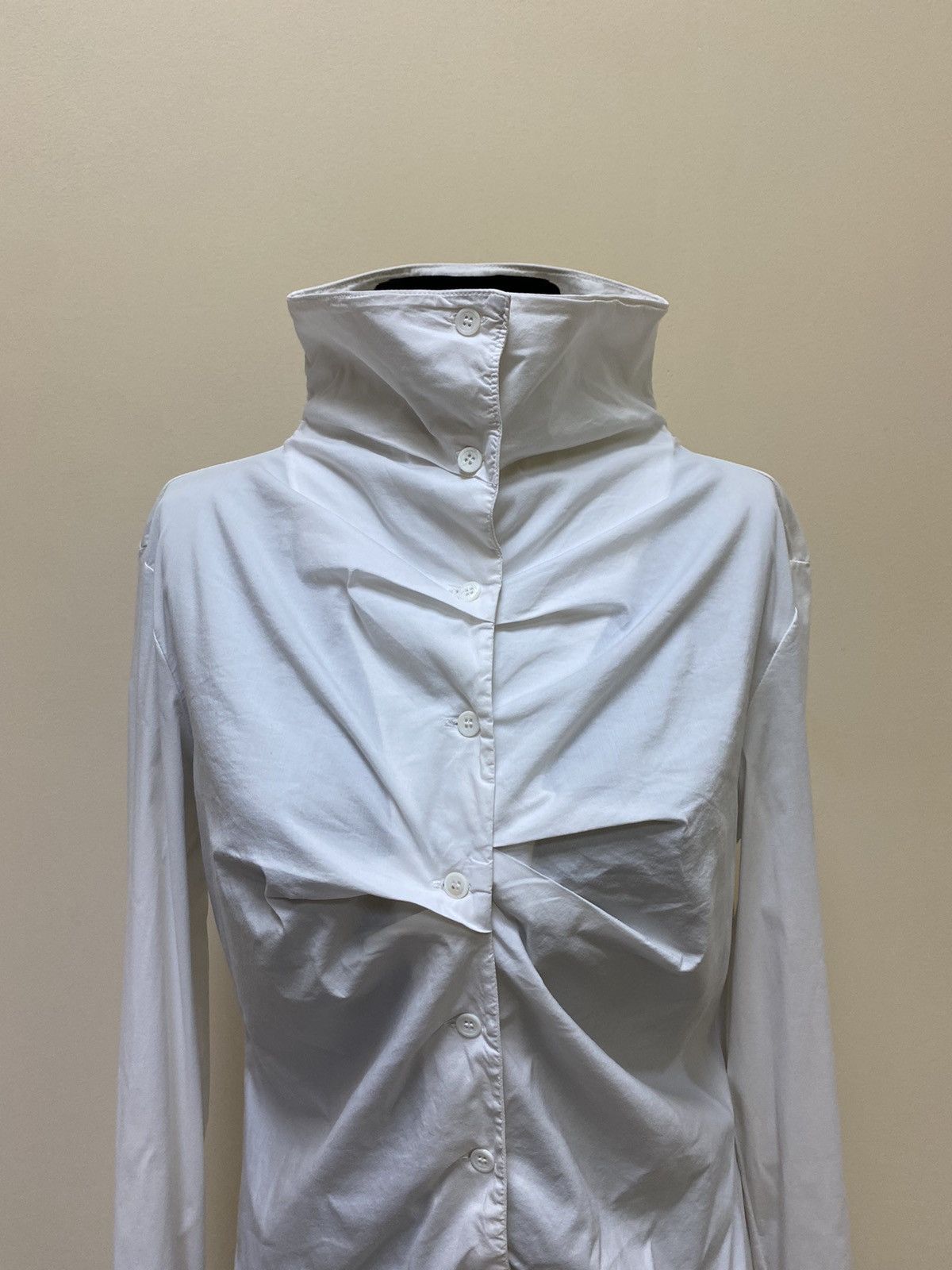 Transit Uomo Transit Par Such Womens Avant Garde White Button Up Shirt Size M / US 6-8 / IT 42-44 - 4 Thumbnail