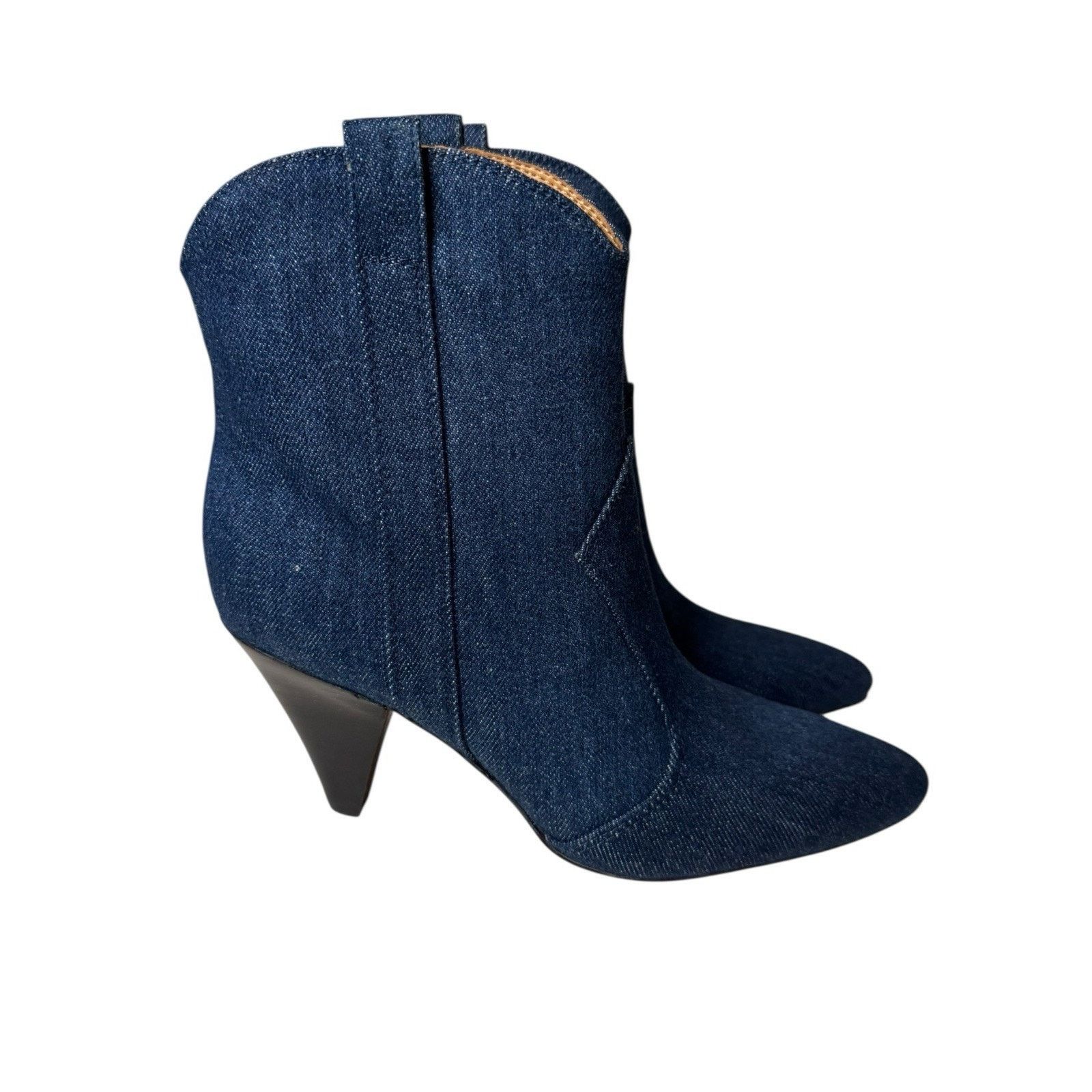 Marc Fisher Marc Fisher NEW Carissa Pull On Boots Blue Denim Size US 7 / IT 37 - 3 Thumbnail