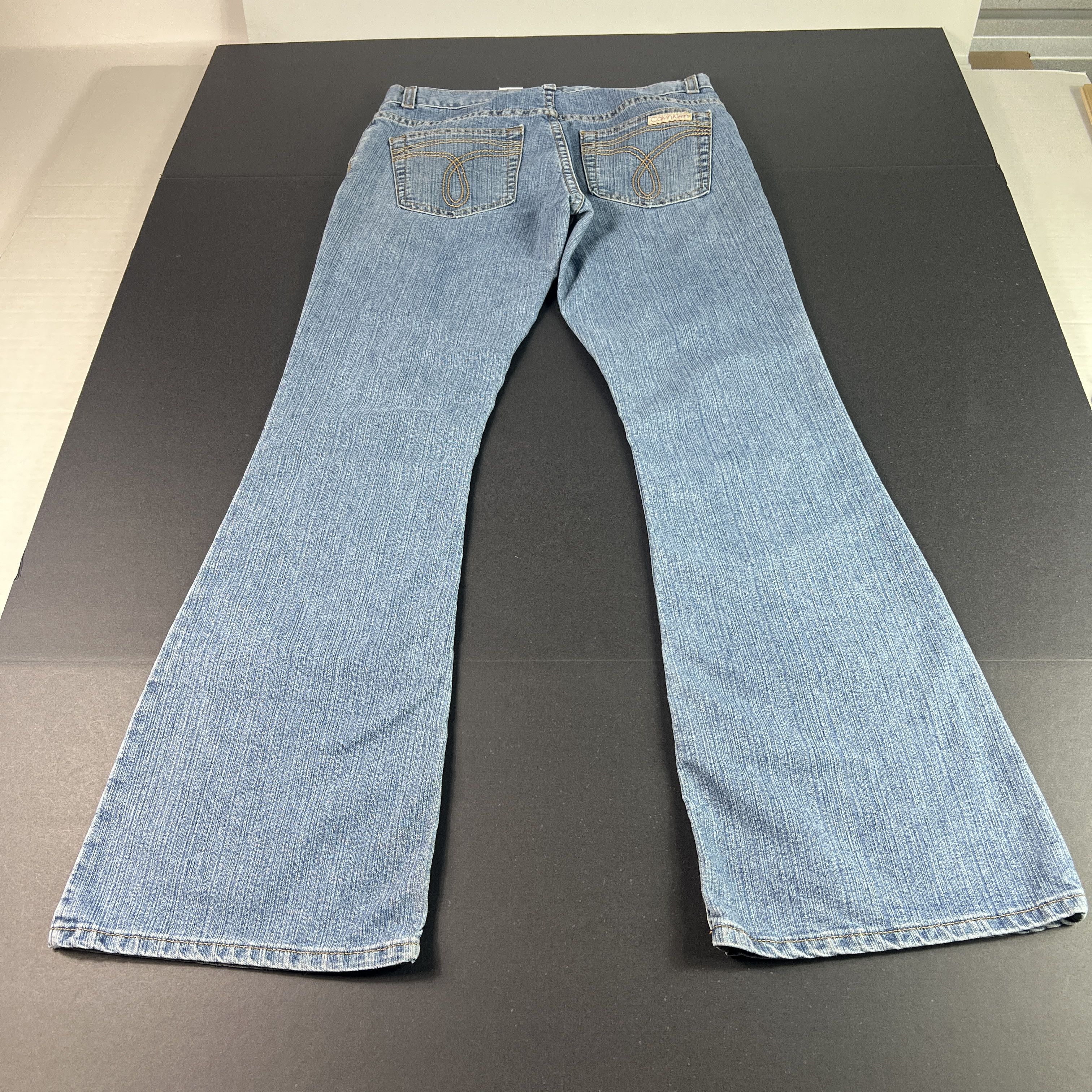 Calvin Klein Y2K Calvin Klein Jeans Low Rise Flare Blue Faded Denim Size 30" / US 8 / IT 44 - 10 Thumbnail