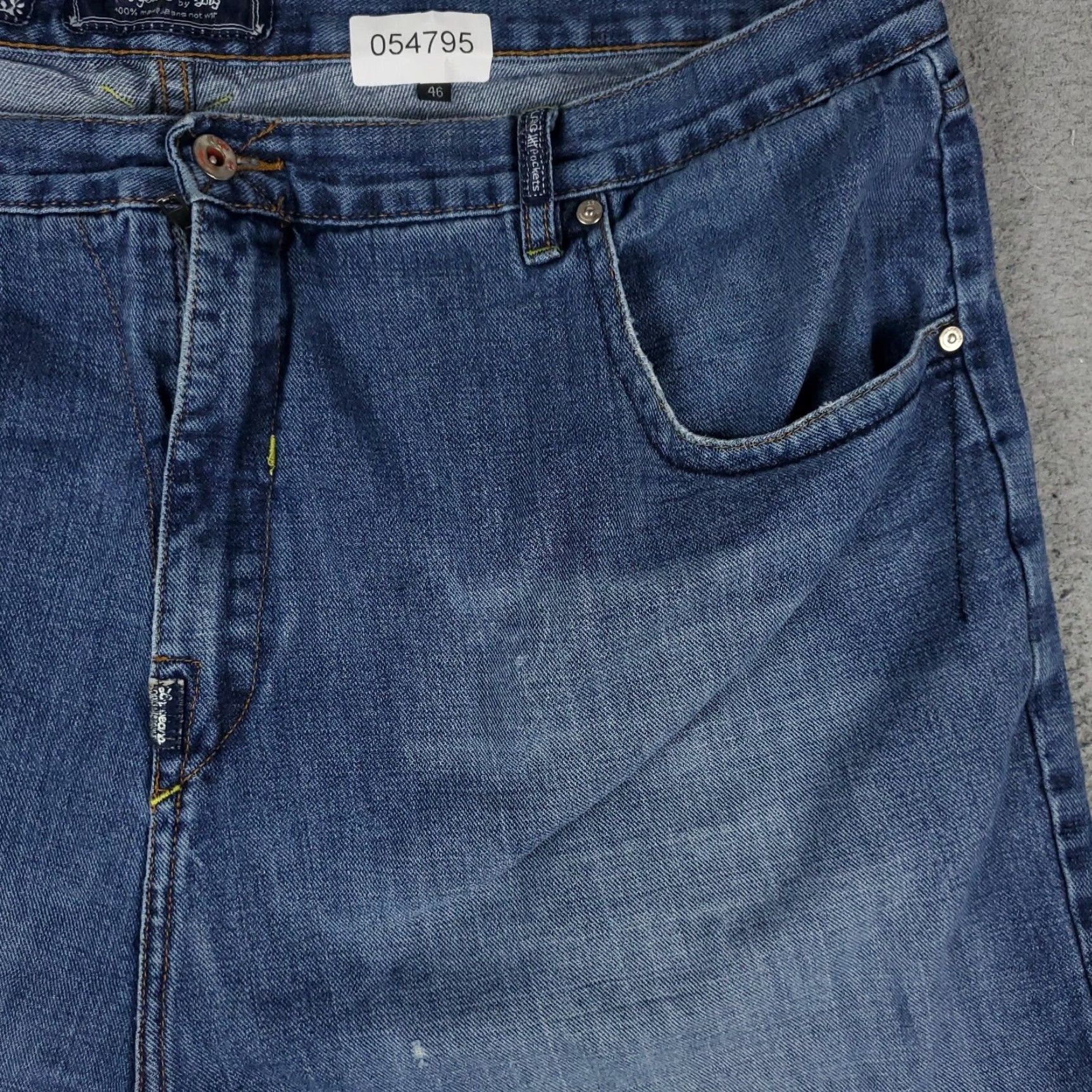 Denime LRG Men's 46 Blue Distressed Denim Shorts, Regular Fit, Casual Chino, 5-Pocket Design Size US 30 / EU 46 - 3 Thumbnail