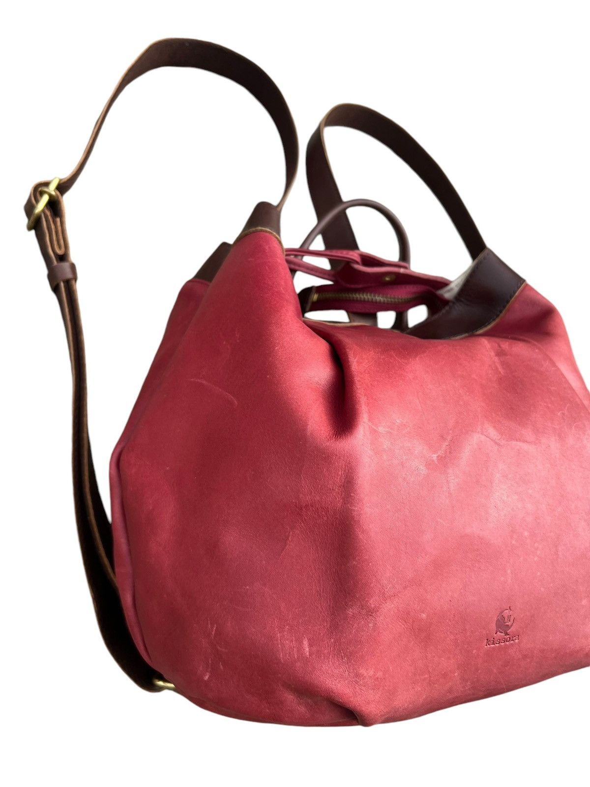 Leather Kissora Japan Scratches Patina Leather Mini Backpack Bag Size ONE SIZE - 9 Thumbnail