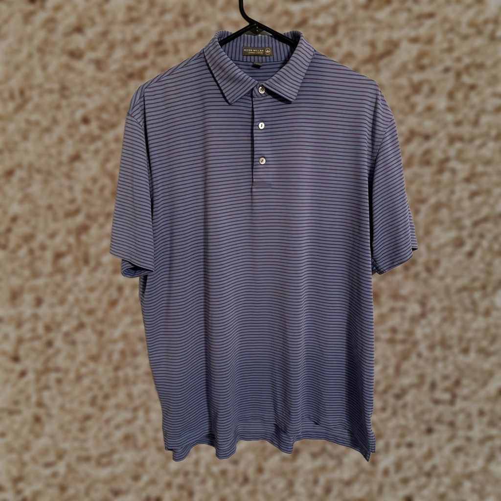Peter Millar Peter Millar Polo Shirt Golf Purple Stripes Athletic Men's L Summer Comfort Size US L / EU 52-54 / 3 - 1 Thumbnail