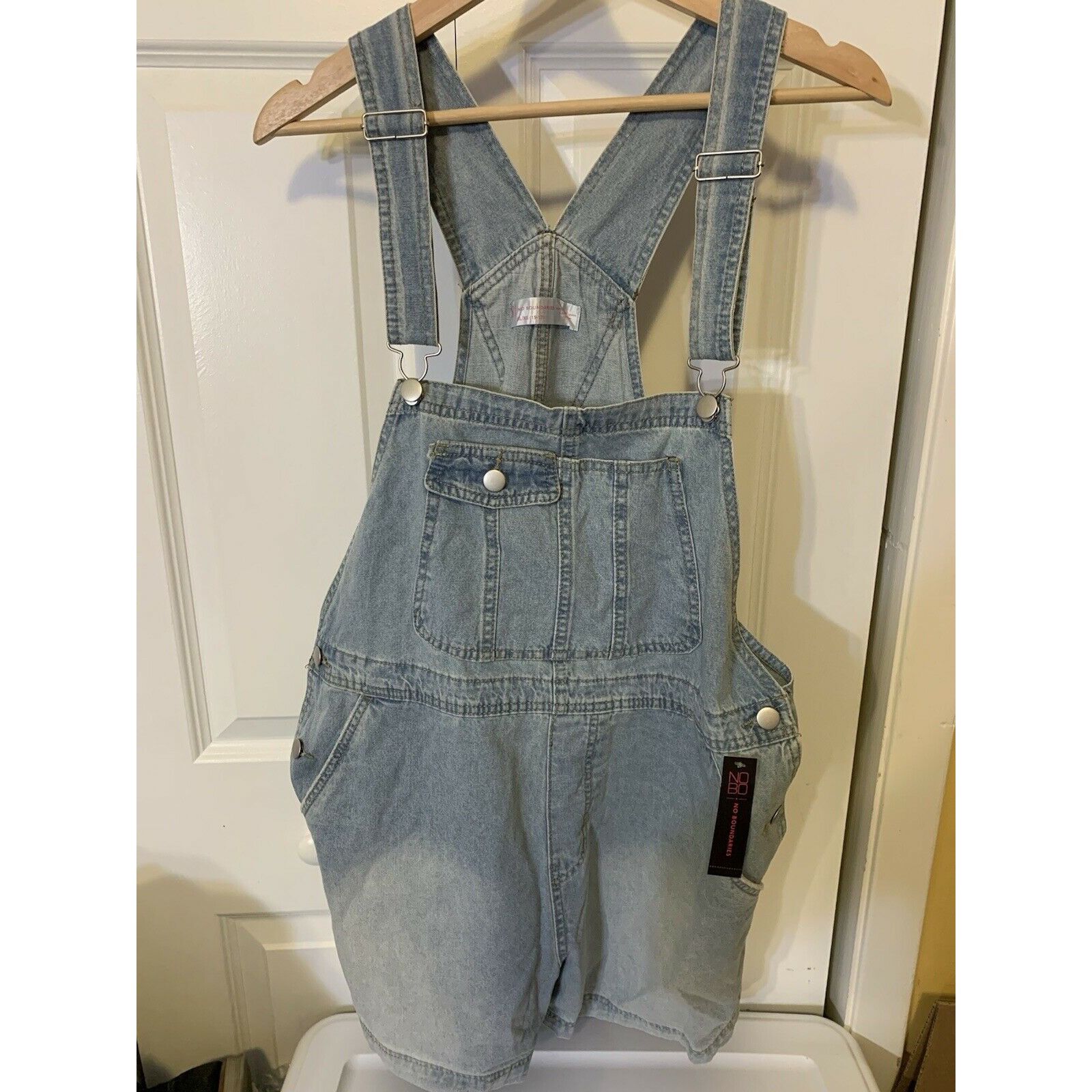 Other New No Boundaries Bib Overalls Women’s Sz XL 15-17 Shorts De Size 33" - 5 Thumbnail