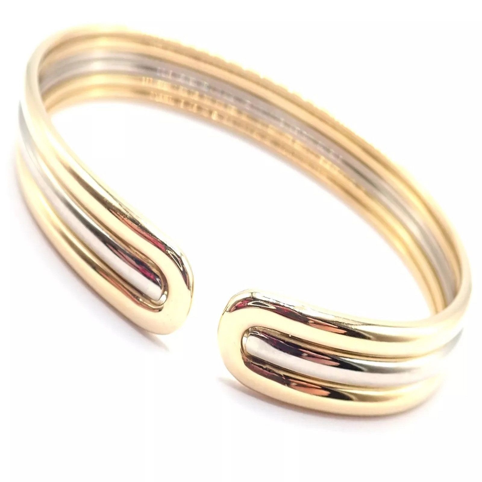 Van Cleef & Arpels 18k Yellow & White Gold Bangle Cuff Bracelet Size ONE SIZE - 3 Thumbnail