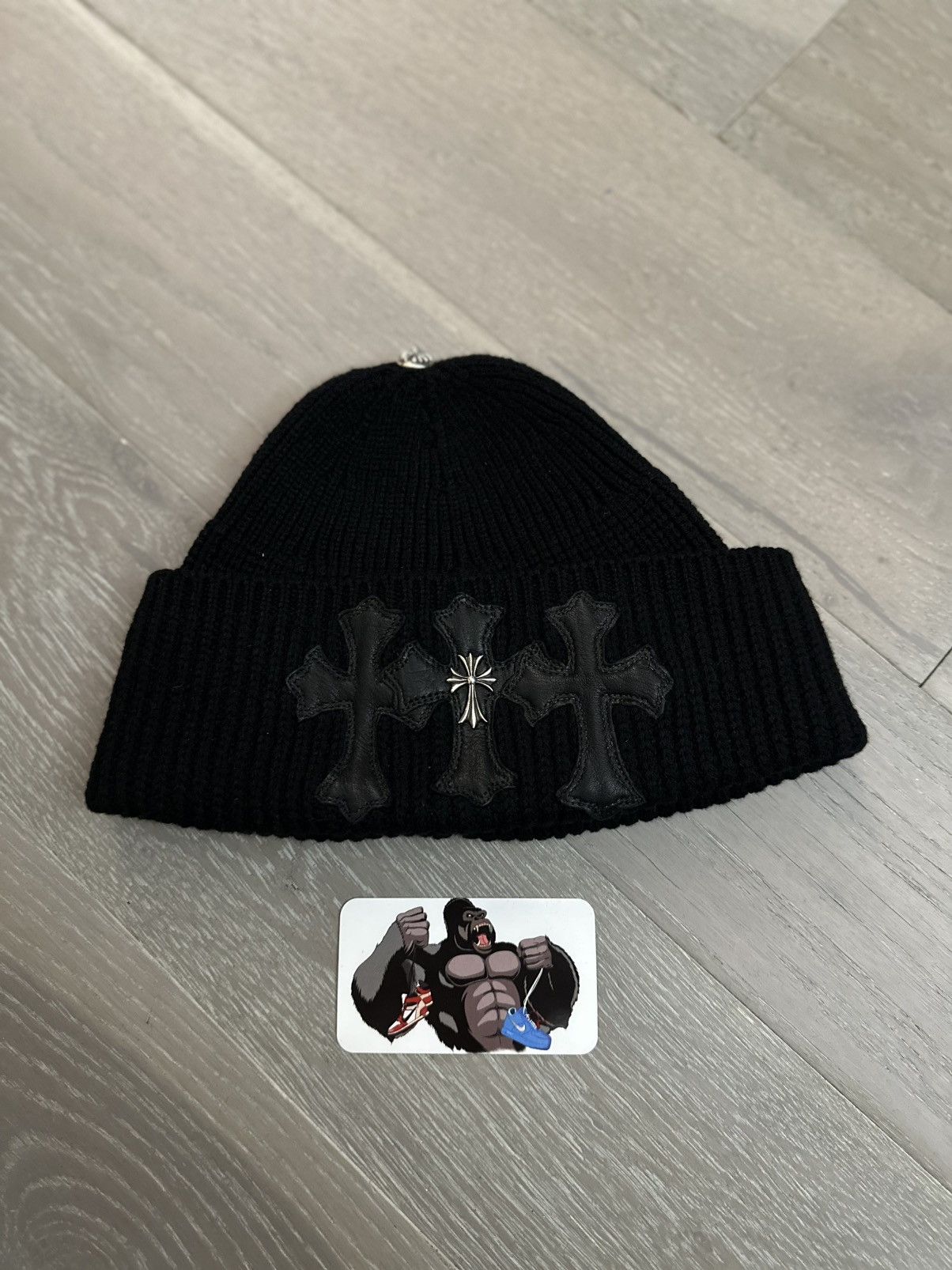 Chrome Hearts Chrome Hearts Triple Cross Patch With Sliver Cashmere Beanie Size ONE SIZE - 2 Thumbnail