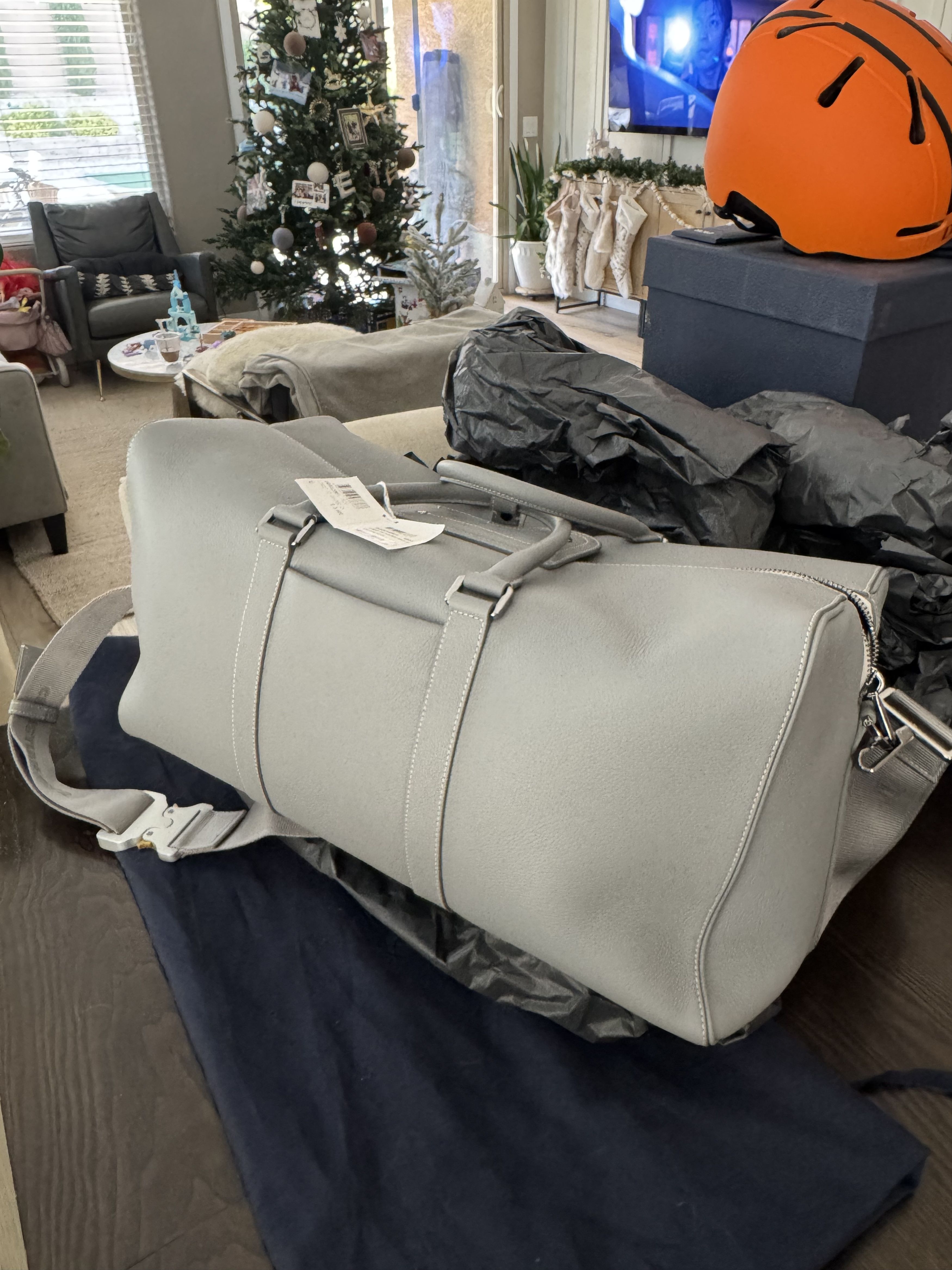 Dior Lingot 50 grain calf grey/white duffel bag Size ONE SIZE - 9 Thumbnail