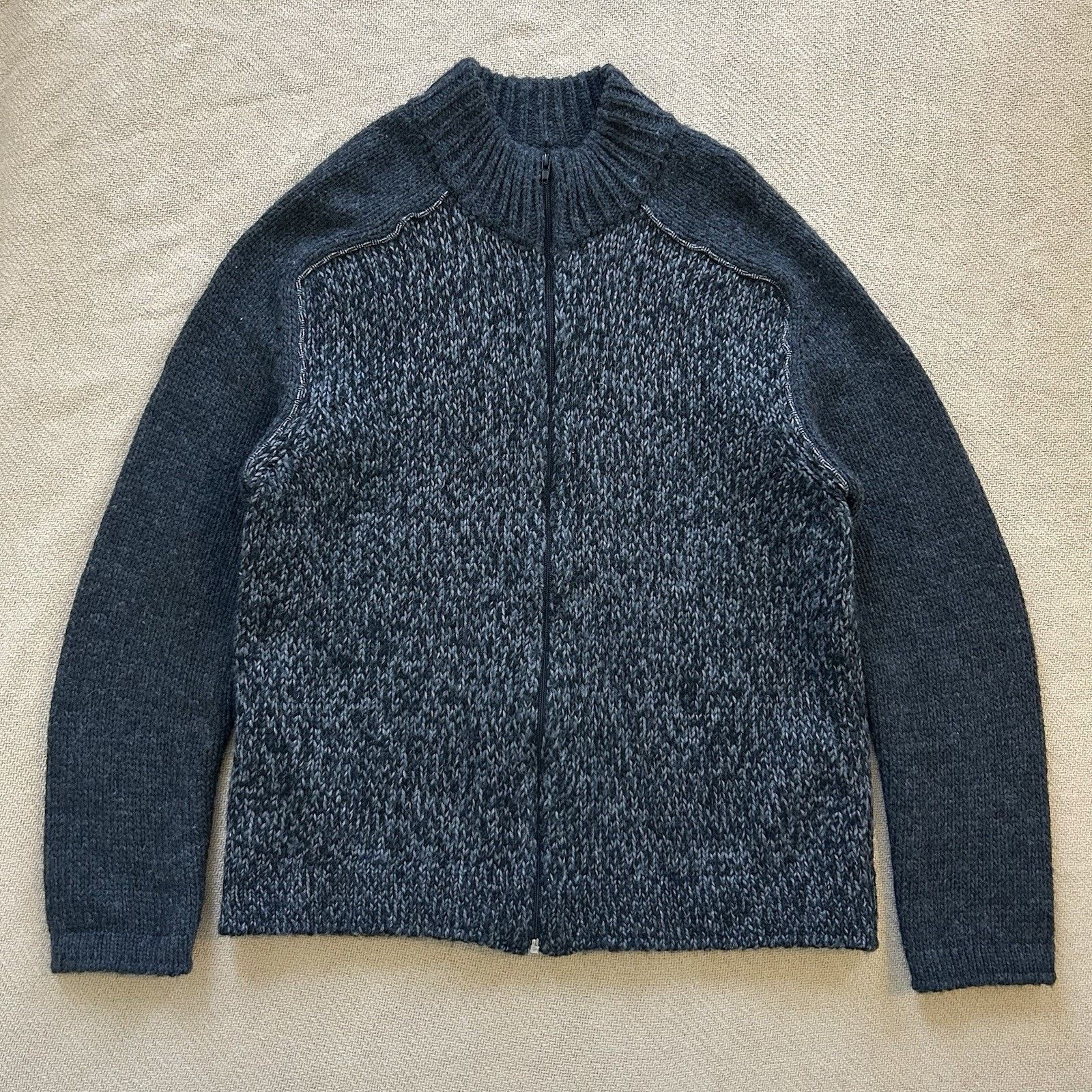 Daniele Fiesoli Heavy Knit Wool Fisherman Full Zip Sweater Made In Italy Size US L / EU 52-54 / 3 - 1 Thumbnail