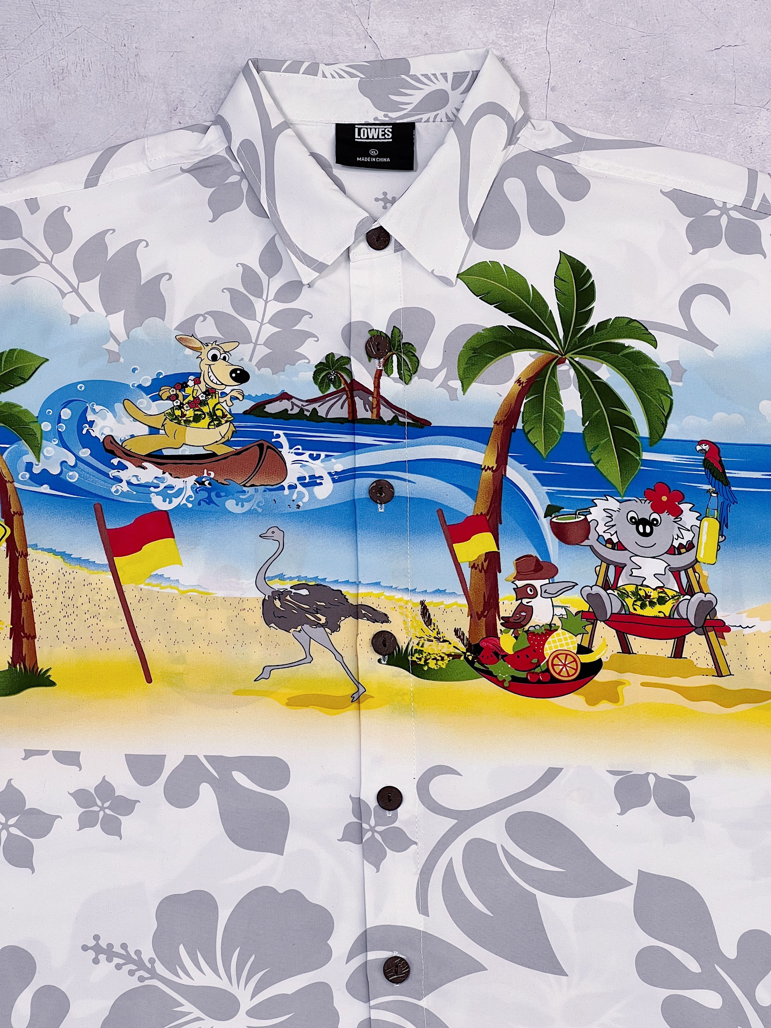Other Lowes Hawaiian Shirt Australia Kangaroo Koala Ostrich Size US XL / EU 56 / 4 - 2 Thumbnail