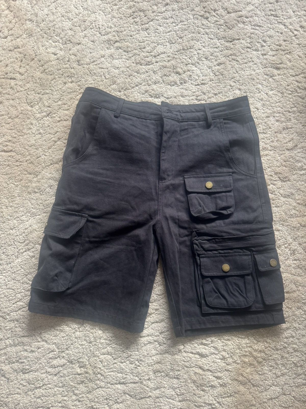 Mondaysuck Black Utility Multi Pocket Cargo Short Size US 32 / EU 48 - 1 Thumbnail
