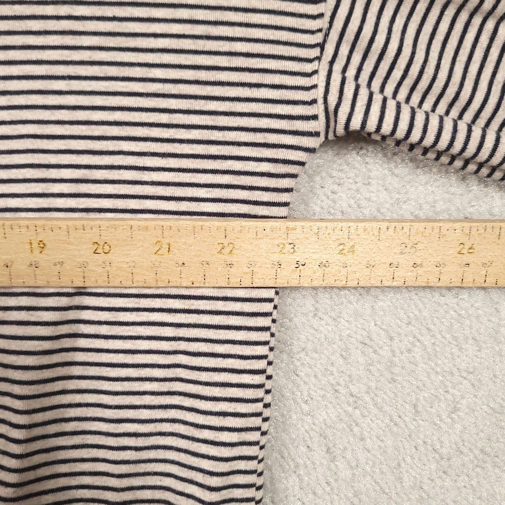 Avenue Ampersand Avenue Womens Sweatshirt Beige Striped Crewneck Size XL Long Sleeve Pullover Casual Fiber 95% Cotton 5% Spandex Size XL / US 12-14 / IT 48-50 - 4 Thumbnail