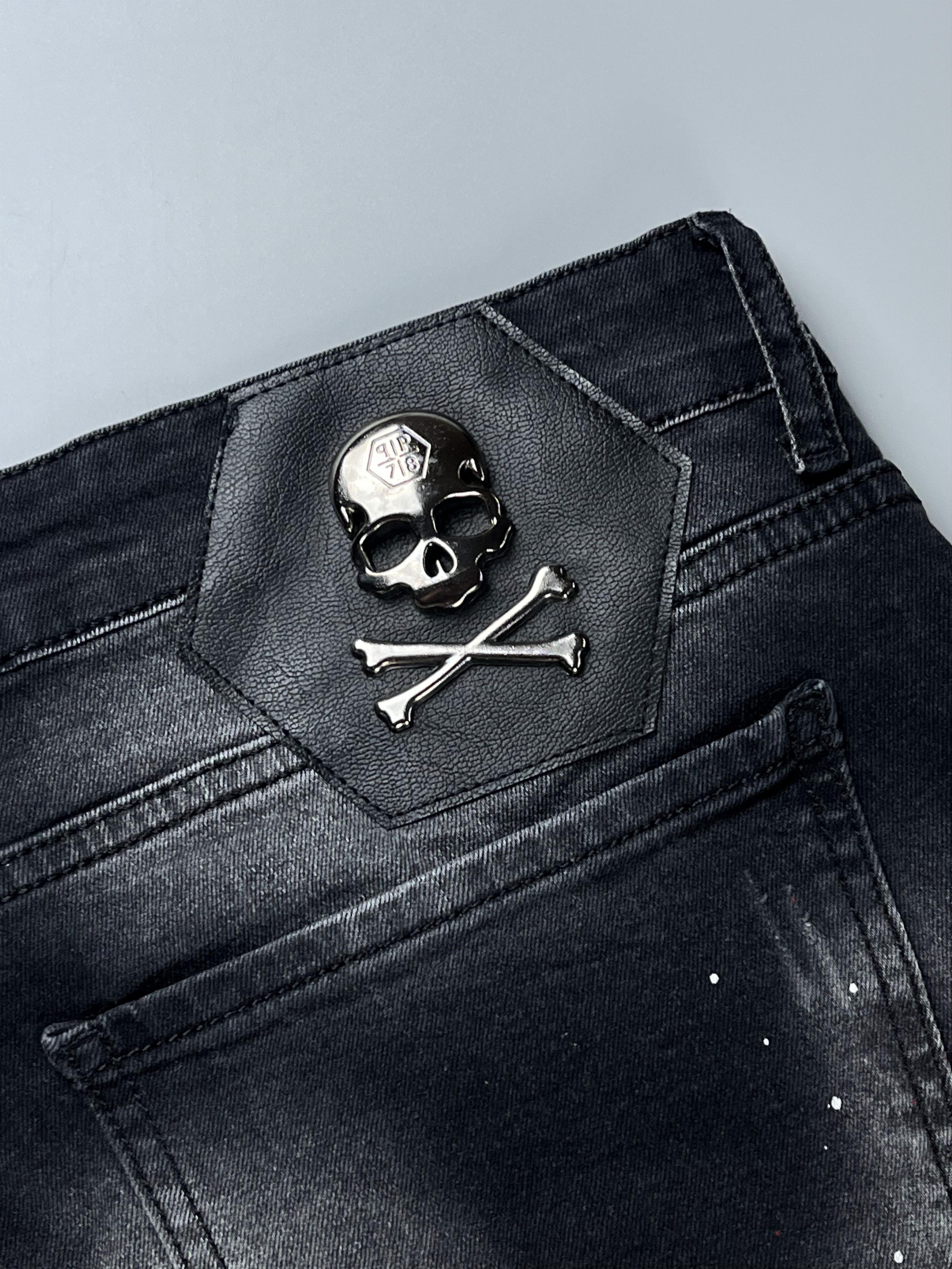 Jean × Philipp Plein × Vintage RARE Crazy SCULL PHILIPP PLEIN Vintage Jean Size US 32 / EU 48 - 10 Thumbnail