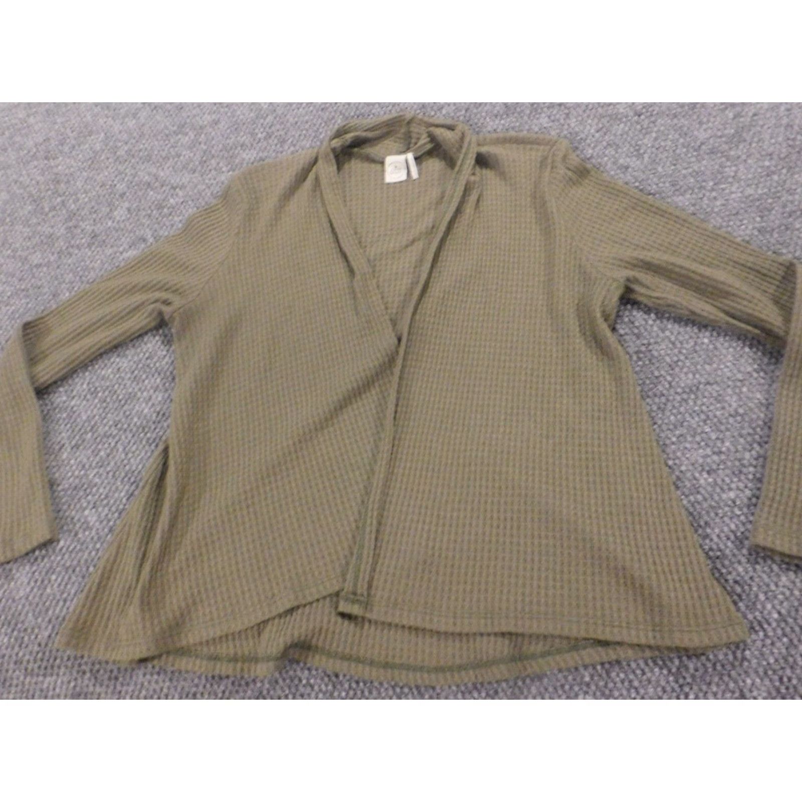 Vintage Paper Crane Cardigan Sweater Long Sleeve V-Neck Green M Womens Stretch Puff Sleeve Bow Button Knitted Cotton Size M / US 6-8 / IT 42-44 - 2 Thumbnail