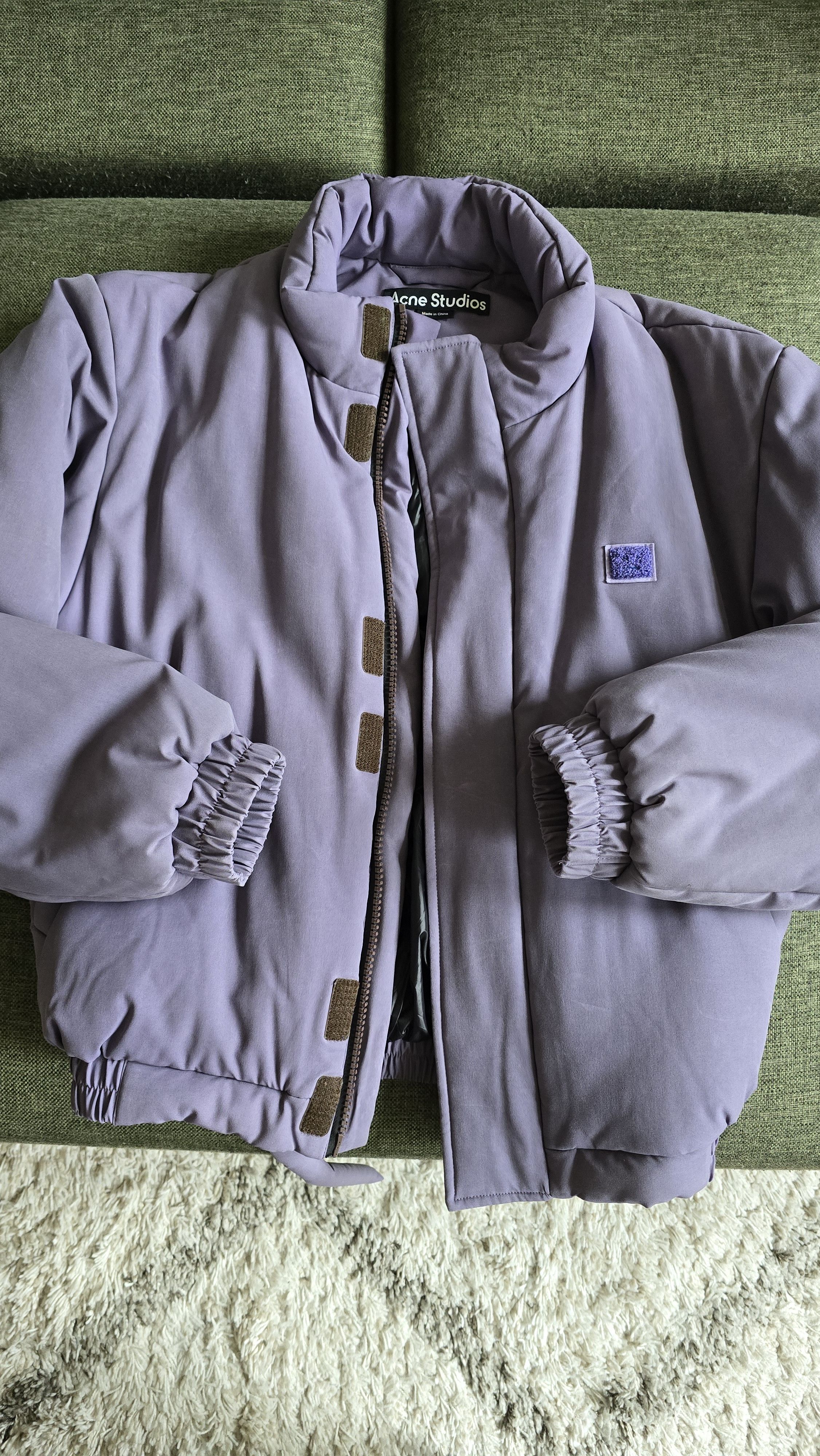 Acne studios heat reactive purple puffer xs
