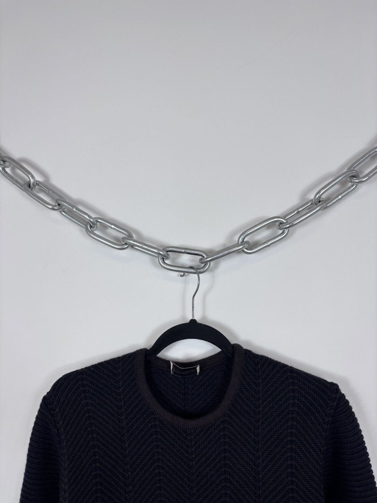 Gianfranco Ferre Vintage Gianfranco Ferre Forma Blue Brown Wool Sweater Size XL / US 12-14 / IT 48-50 - 3 Thumbnail