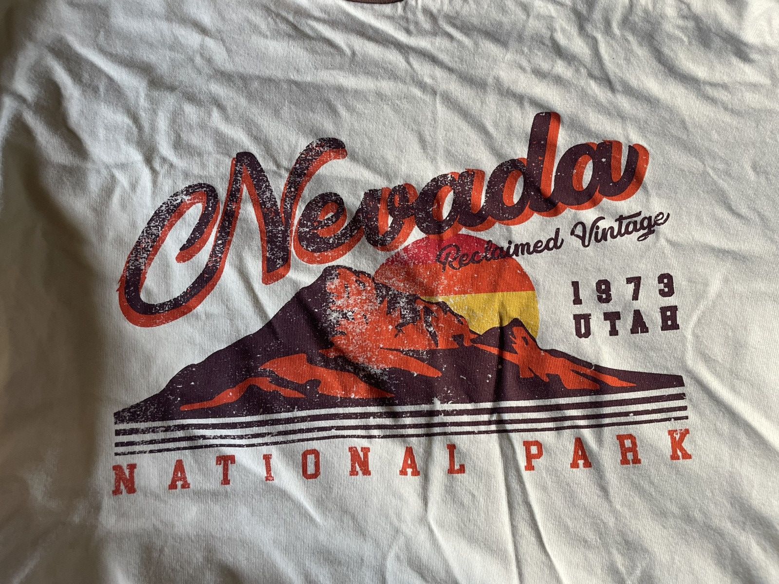 Designer × Vintage Vintage Nevada Ringer Tee cream/brown graphic tee Size US L / EU 52-54 / 3 - 1 Thumbnail
