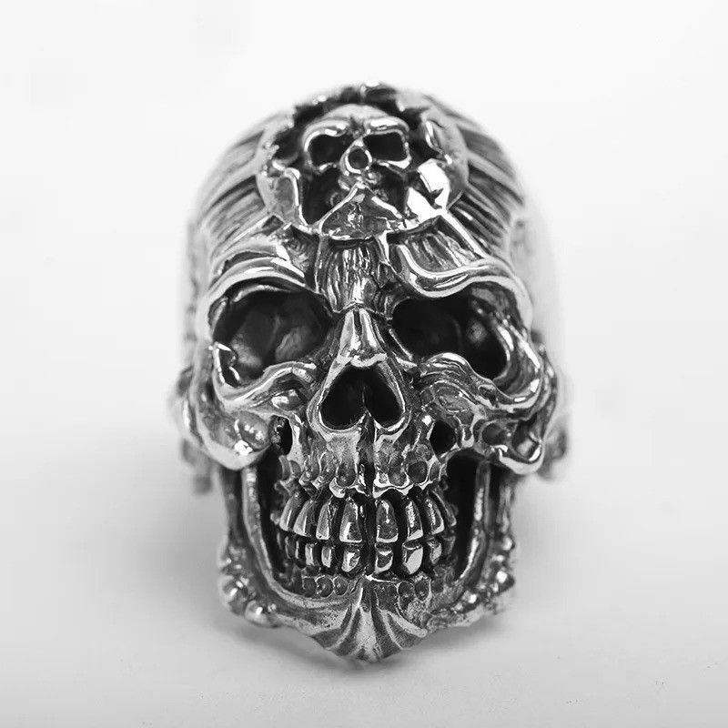 Jewelry Dominant Skull Head Ring Size ONE SIZE - 1 Thumbnail