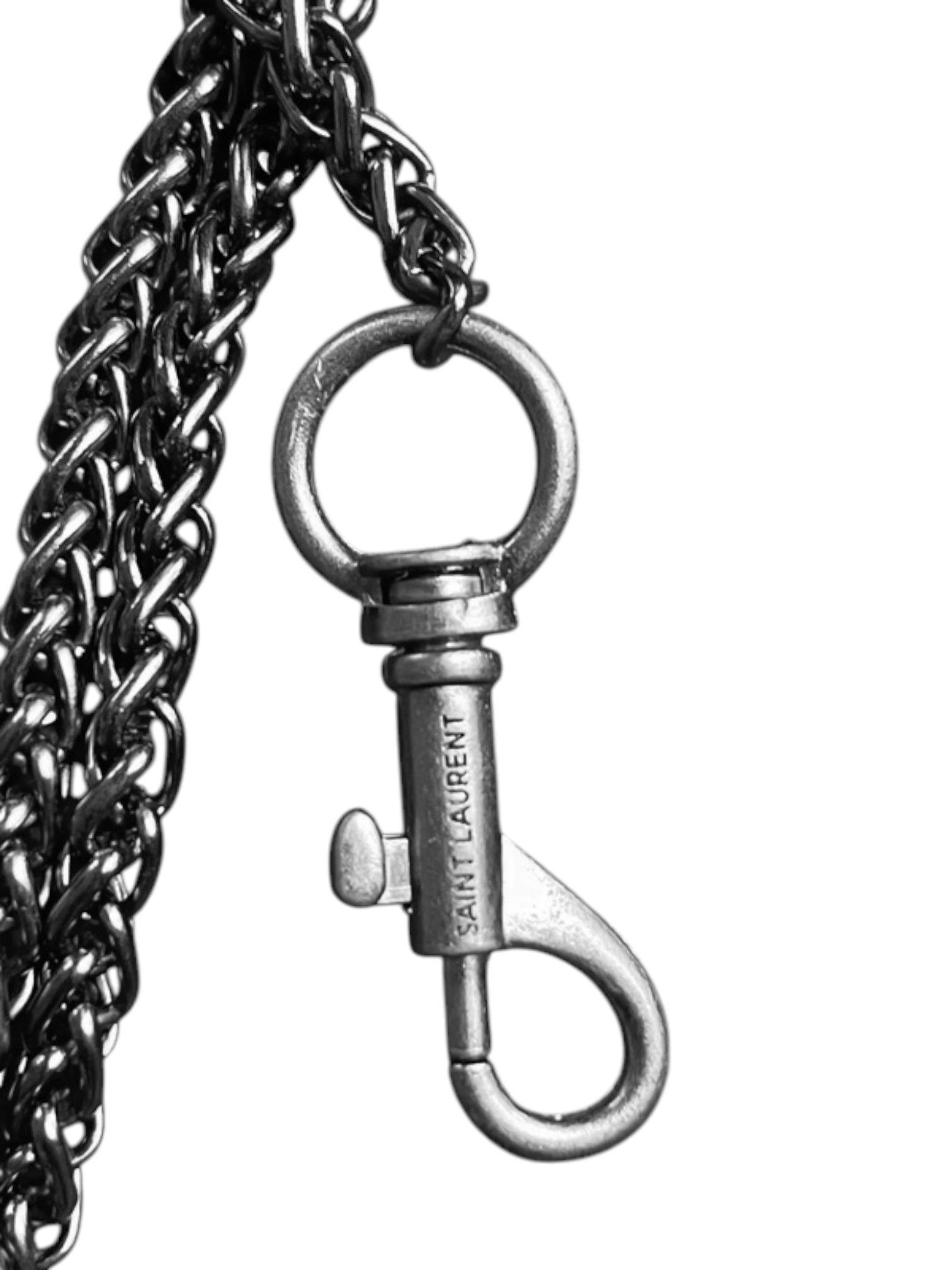 Saint Laurent Paris Saint Laurent Triple Chain Lock Necklace, Hedi Slimane Era Size ONE SIZE - 6 Thumbnail