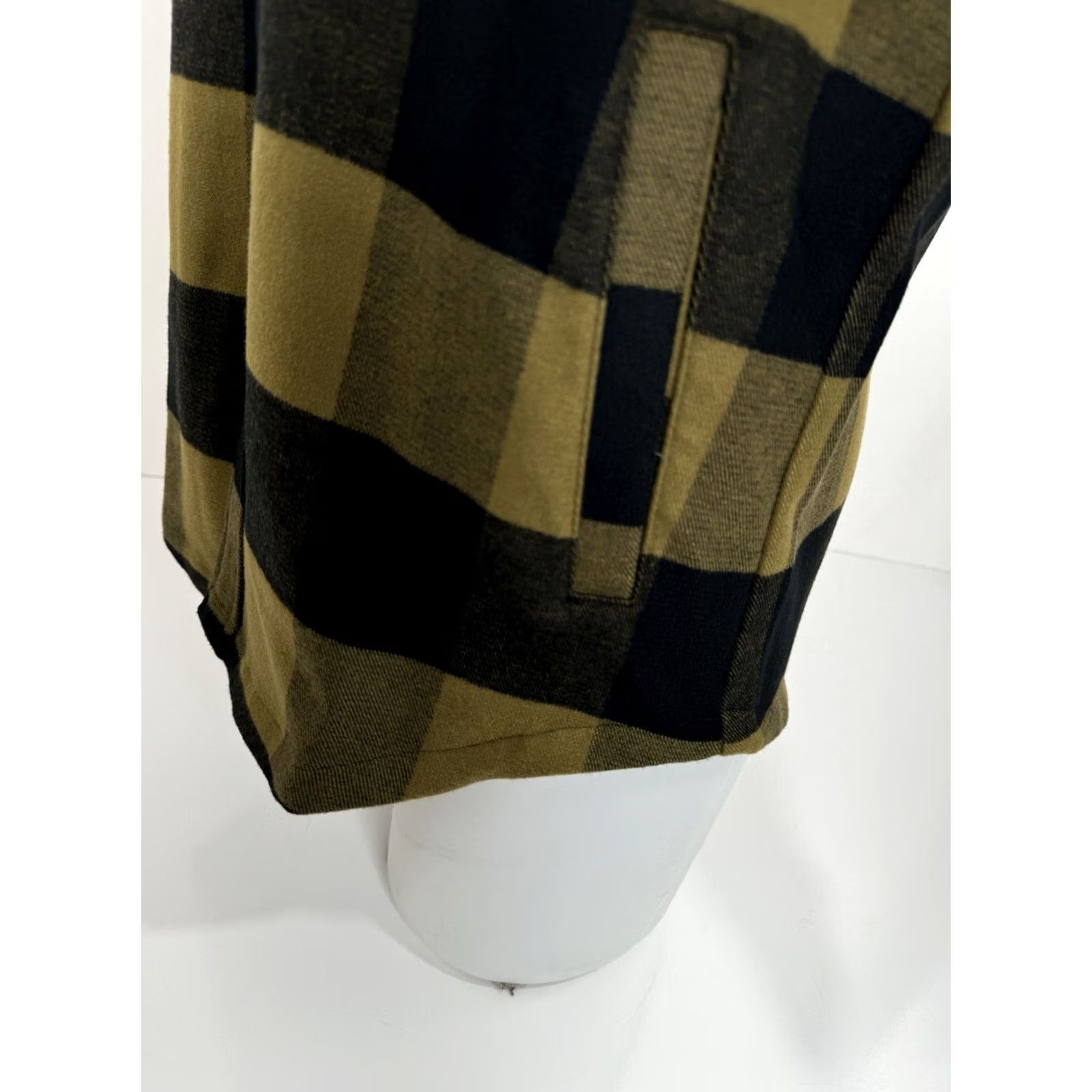 Vintage CRIQUET Shacket XL Olive / Black Plaid Flannel Heavy 3 Pocket Knit Snap Shirt Jacket Mens Regular XS-XL Replace Size US XL / EU 56 / 4 - 4 Thumbnail