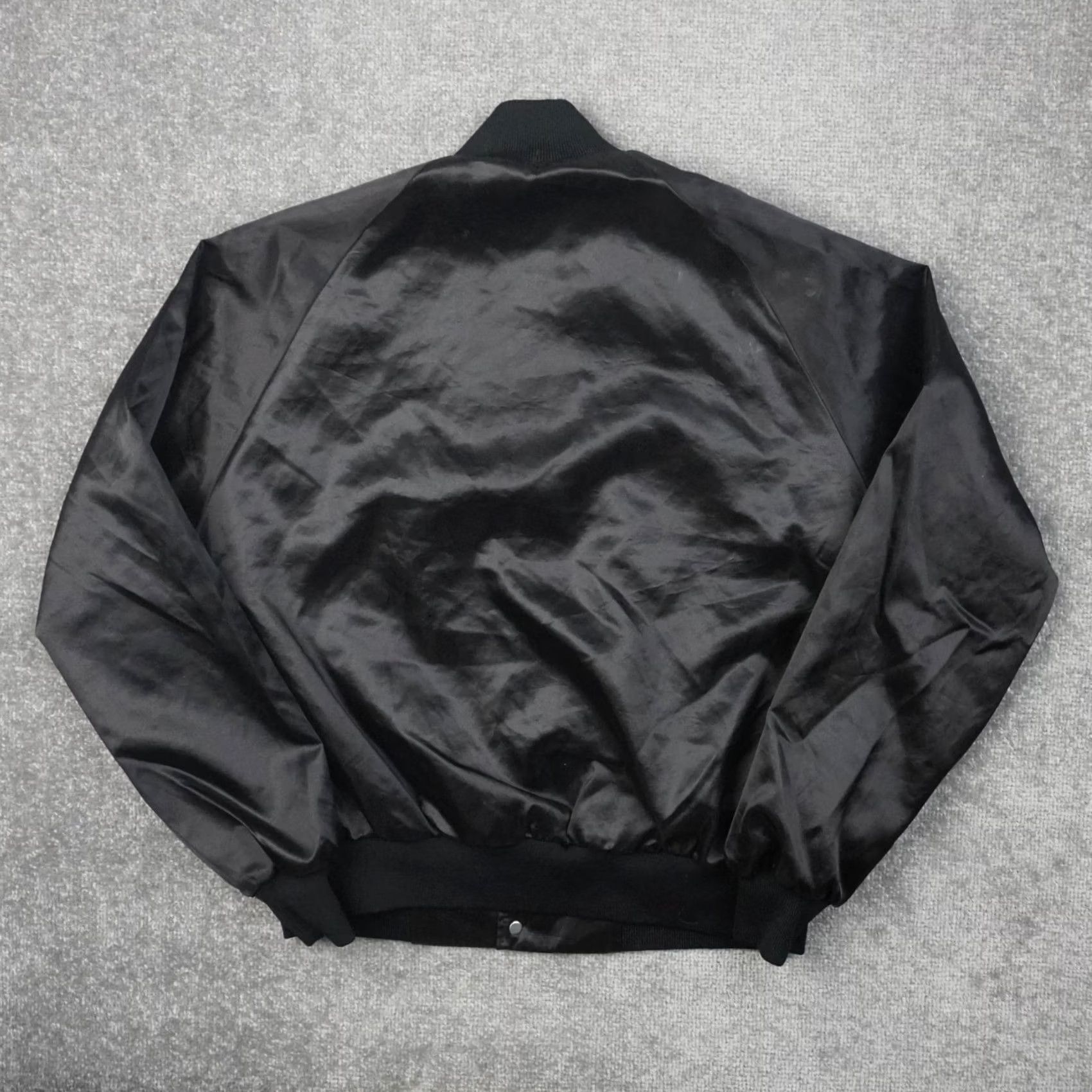 Vintage VINTAGE West State Excellence Mens Large Black Long Sleeve Satin Bomber Jacket Size US L / EU 52-54 / 3 - 3 Thumbnail