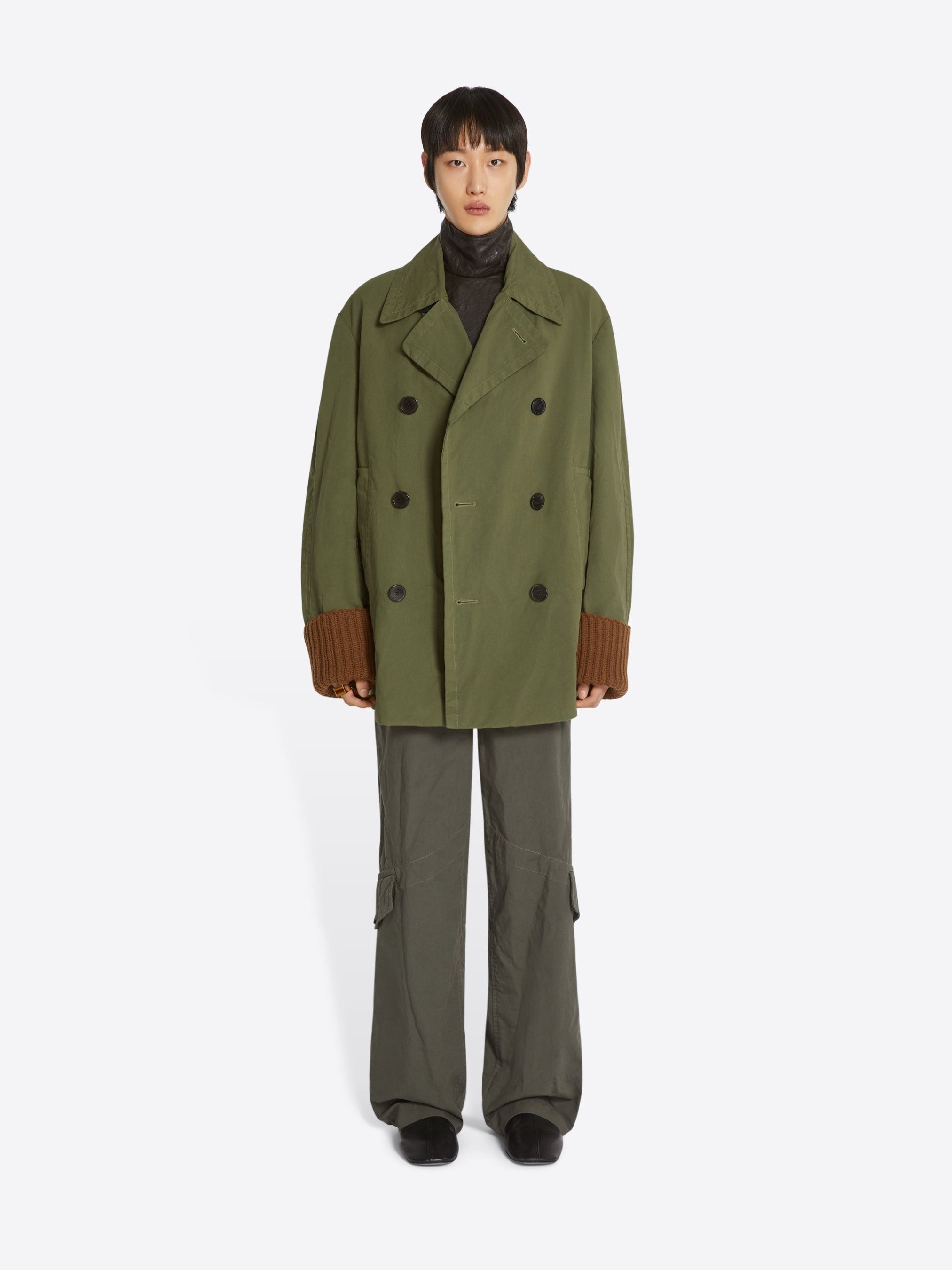 Dries Van Noten o1s22i1n1124 Overdyed Cotton Coat in Khaki Size US M / EU 48-50 / 2 - 2 Thumbnail