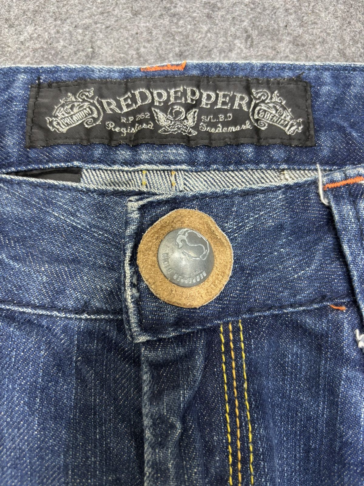 Japanese Brand 💥Sick Design💥Rare The Red Pepper Indian Low Rise Denim F638 Size US 32 / EU 48 - 10 Thumbnail