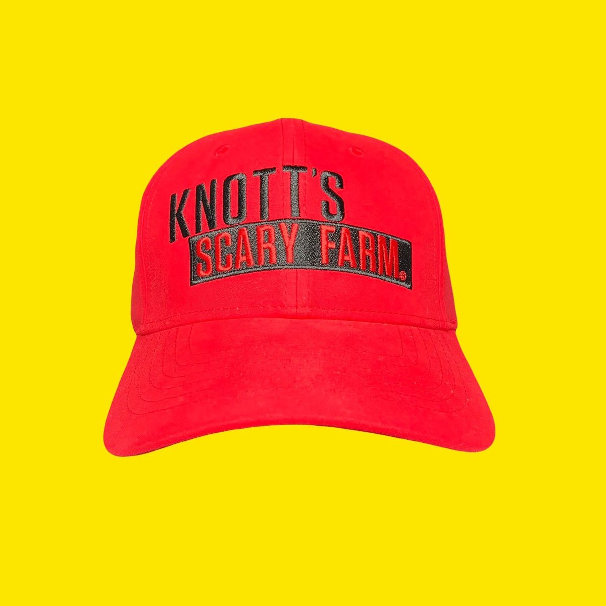 Vintage Knotts Scary Farm Rookie Dad Hat OSFA Red Size ONE SIZE - 2 Thumbnail