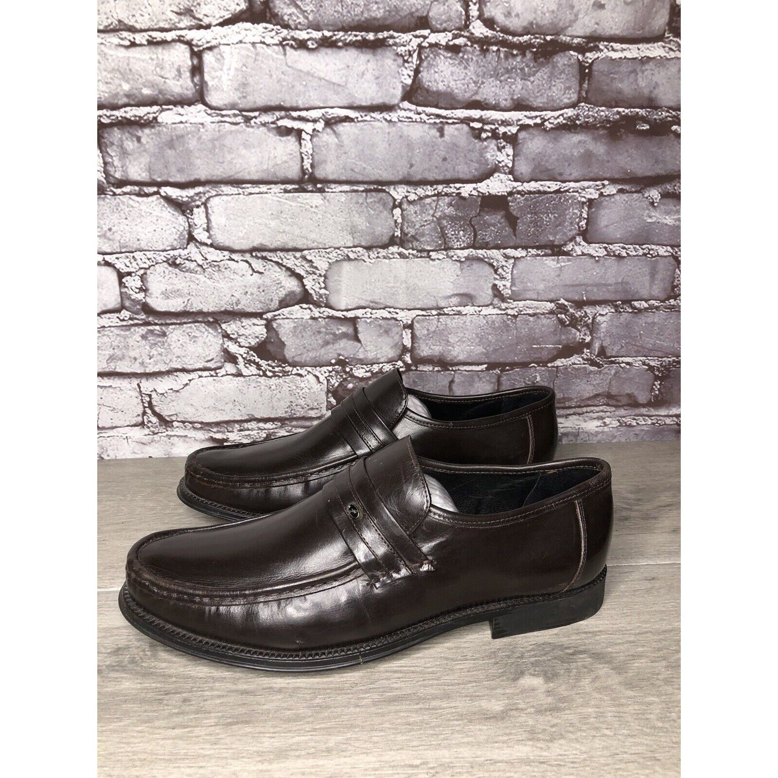 Other Clifford James Brown Leather Slip On Dress Loafers Shoes Men Size US 10 / EU 43 - 1 Thumbnail