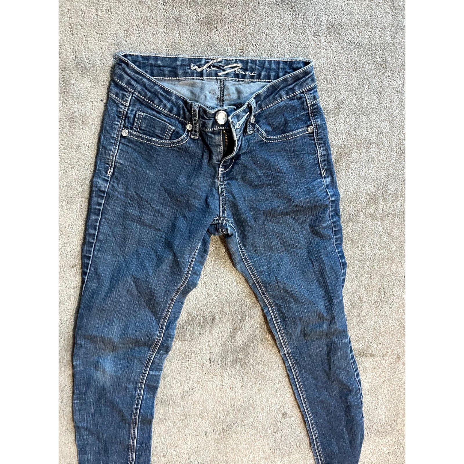 Vintage WAX JEAN Women’s Mid Rise Skinny Jeans Blue Size 0 Inseam 28 in Size 25" / US 0 / IT 36 - 2 Thumbnail