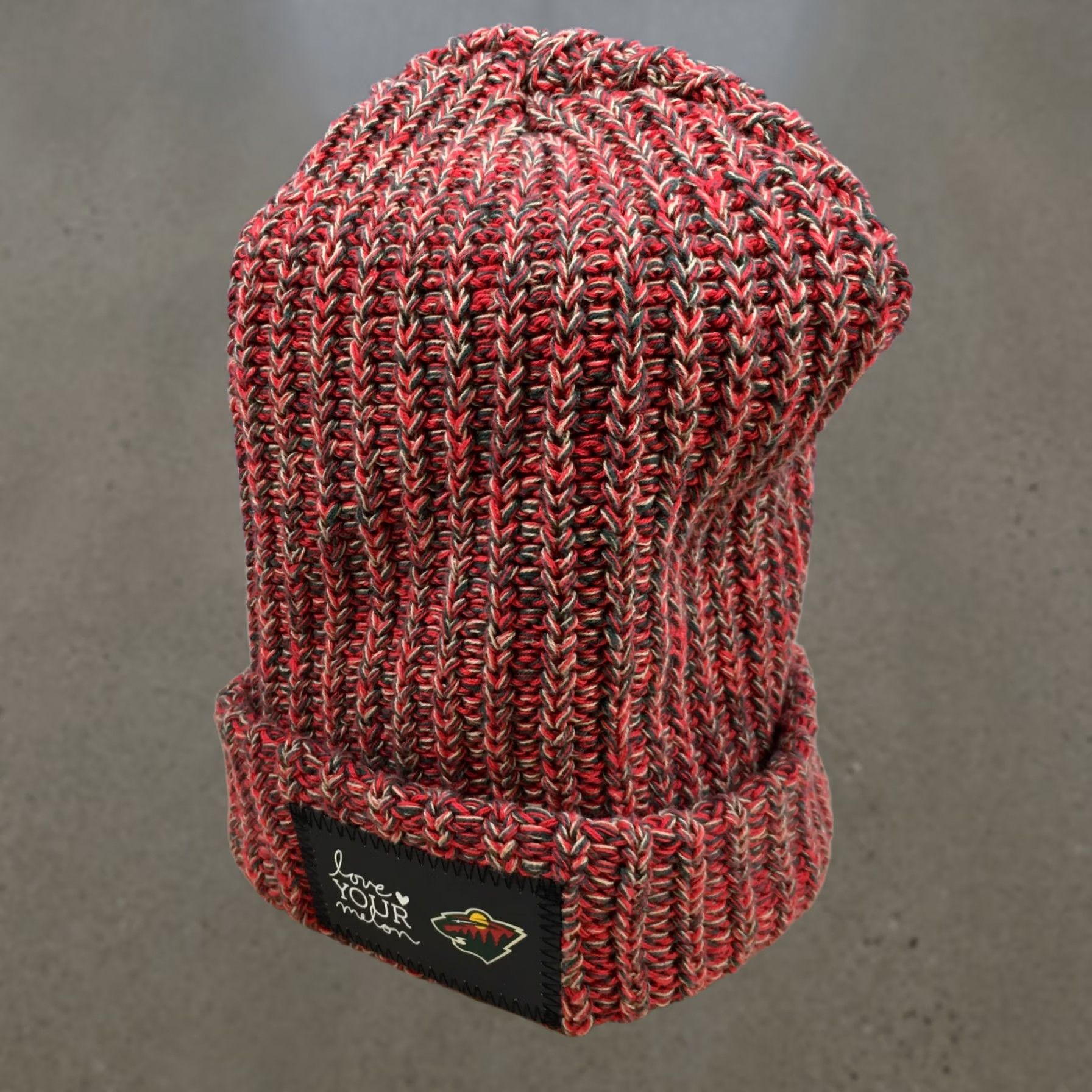 Vintage Minnesota Wild Love Your Melon Beanie Hat Unisex Red OS Adjustable Cotton Winter Size ONE SIZE - 1 Thumbnail