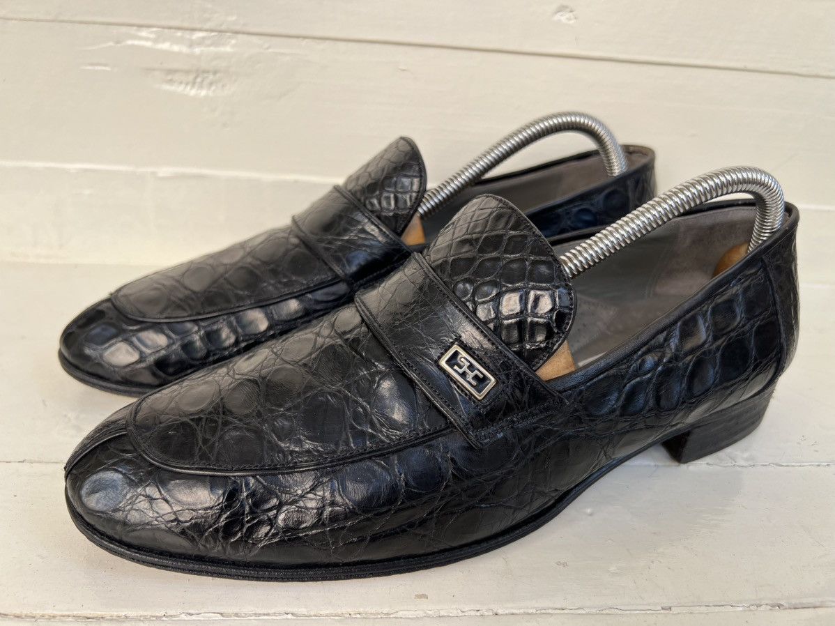 Bally BALLY Full Crocodile Black Loafers Men’s Sz US 8.5 Size US 8.5 / EU 41-42 - 1 Thumbnail