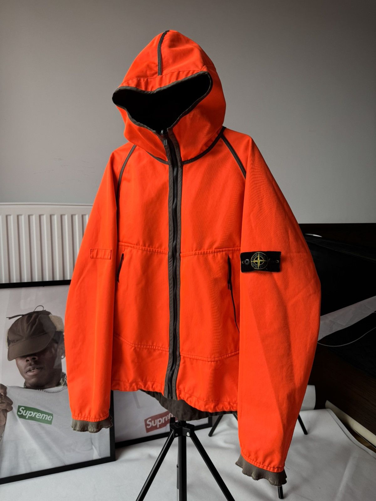 Massimo Osti Stone Island Fluorescent Orange Reversible Jacket AW05 Size US XL / EU 56 / 4 - 24 Thumbnail