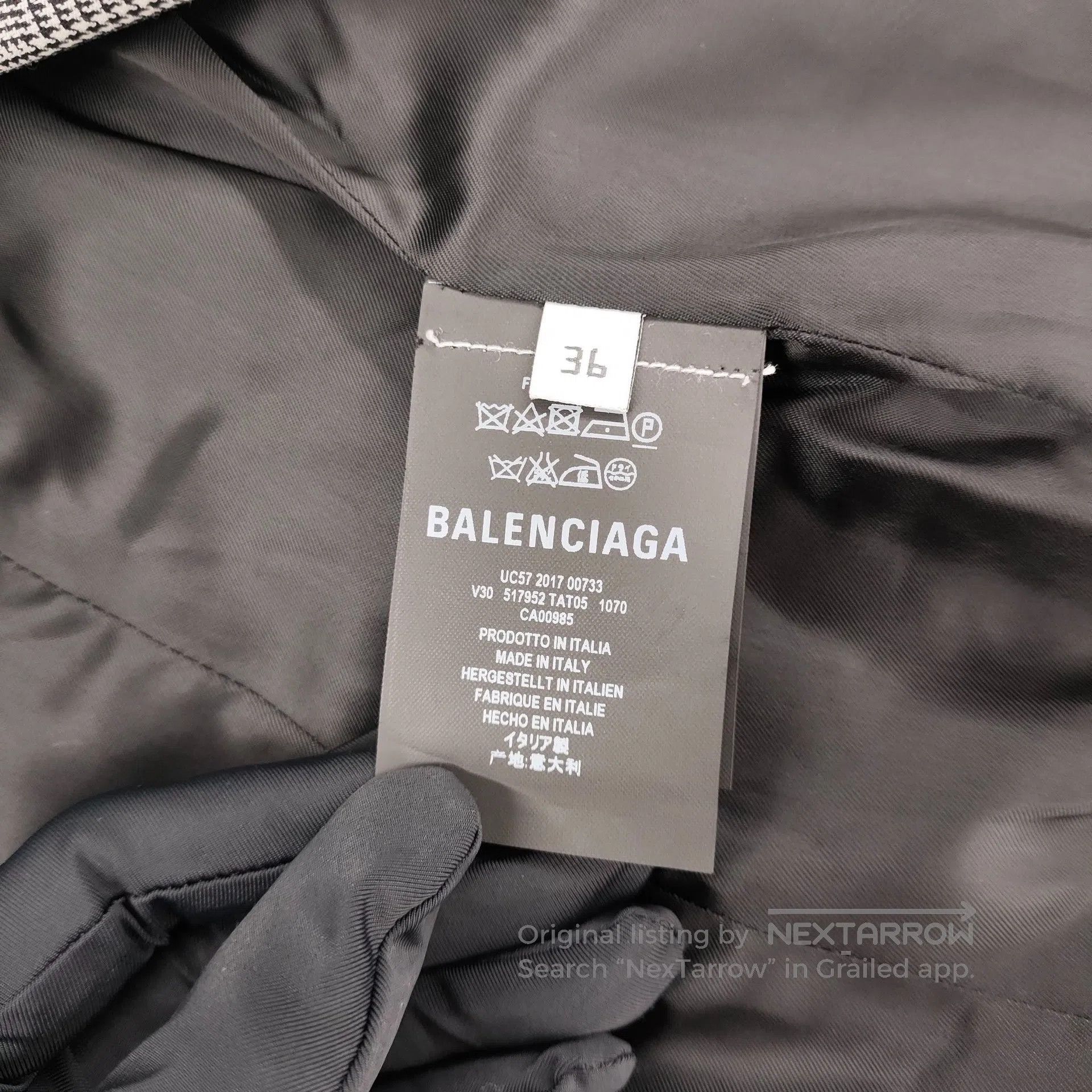Balenciaga Balenciaga Cotton checkered suit size 36 gray| Size XS / US 0-2 / IT 36-38 - 4 Thumbnail