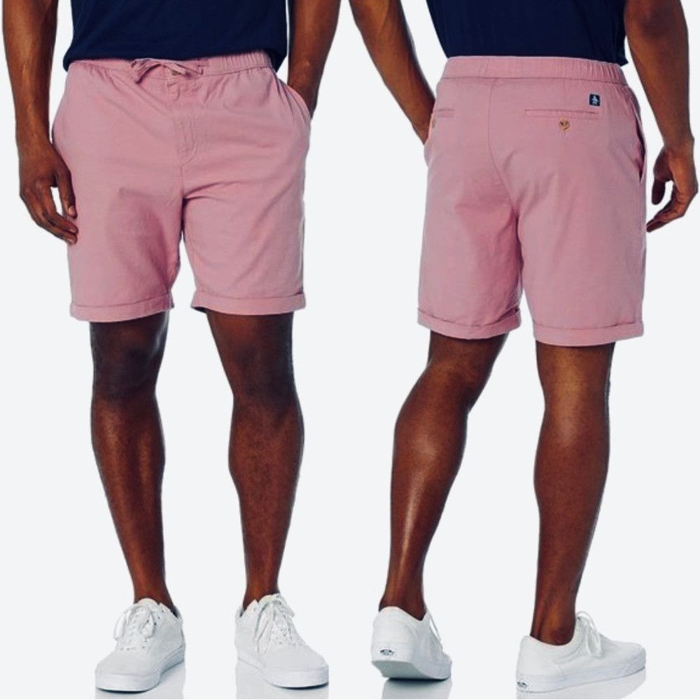 Original Penguin NWT New $85 Penguin Cotton Linen Pink Drawstring Shorts Siz Size US 38 / EU 54 - 1 Thumbnail