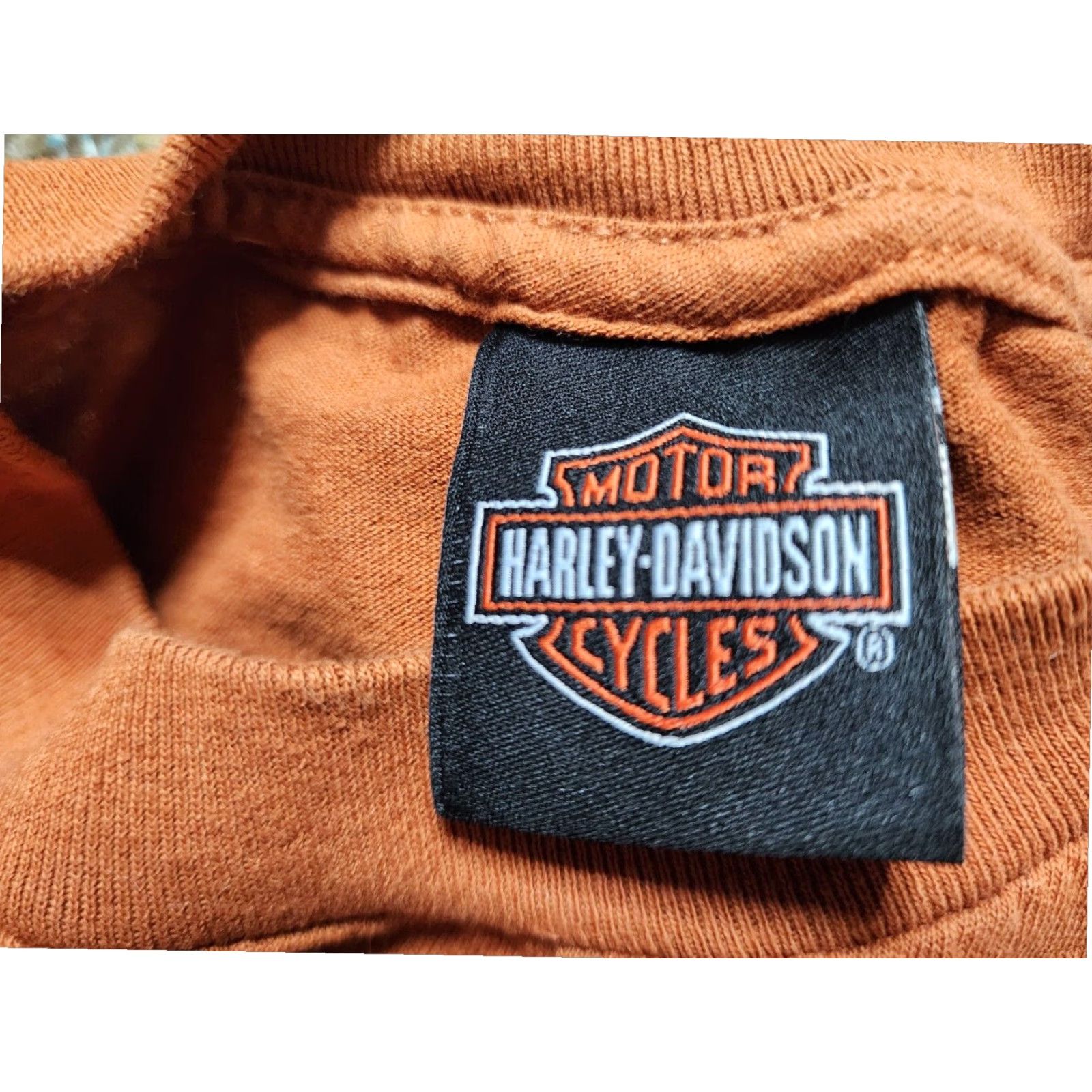 Harley Davidson Harley-Davidson T-Shirt Mens Orange Double Sided Natchez Trace Short Sleeve Size US S / EU 44-46 / 1 - 5 Thumbnail
