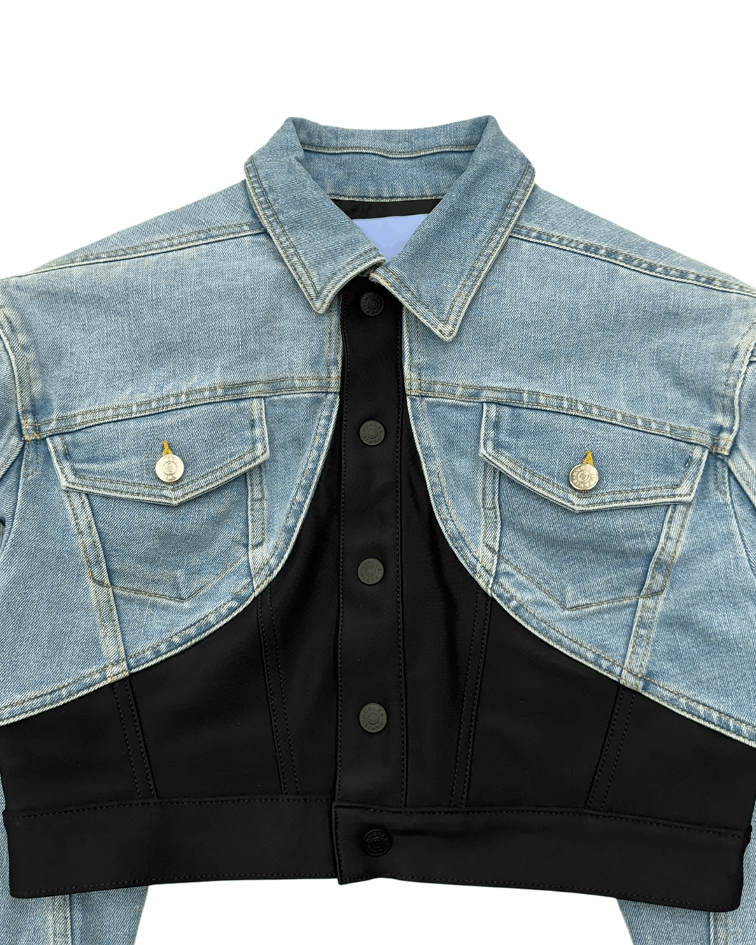 H&M × Mugler Mugler x H&M SS23 Defined-Waist Denim Crop Jacket Size M / US 6-8 / IT 42-44 - 6 Thumbnail