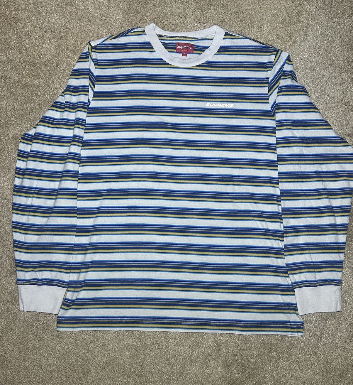 Supreme Supreme Stripes Blue Yellow SS/2018 3M Logo Size Medium Size US M / EU 48-50 / 2 - 1 Thumbnail