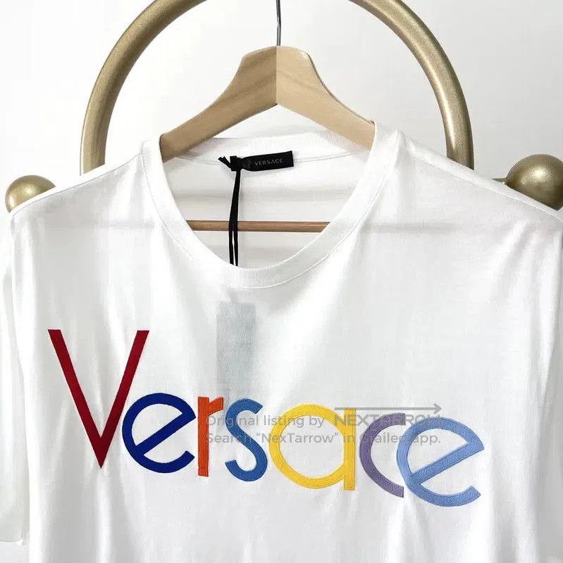 Versace Versace Summer Embroidered White Cotton T-Shirt . Size US XL / EU 56 / 4 - 2 Thumbnail