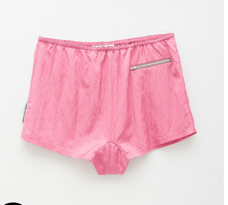 Acne Studios Acne Studios fuchsia pink satin short zip trousers 46 unisex Size US 30 / EU 46 - 1 Thumbnail