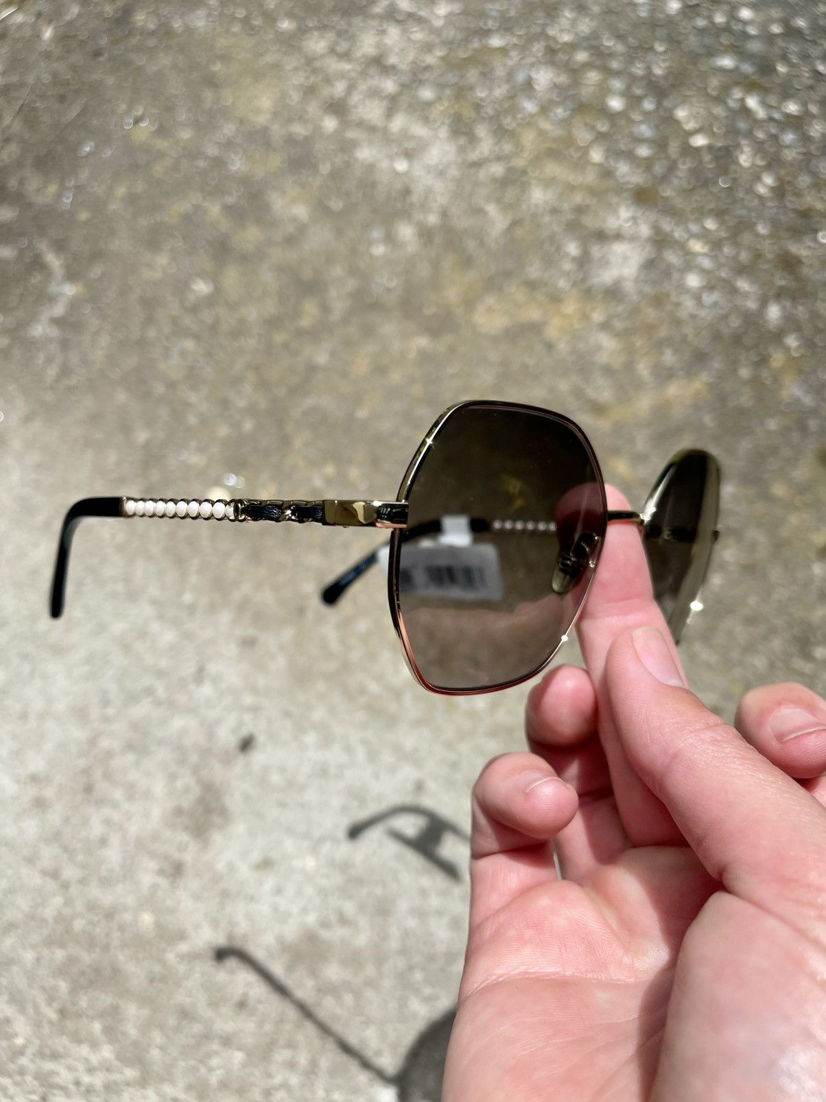 Chanel Bnib Chanel Square Sunglasses CH4281QH braided leather pearl Size ONE SIZE - 10 Thumbnail