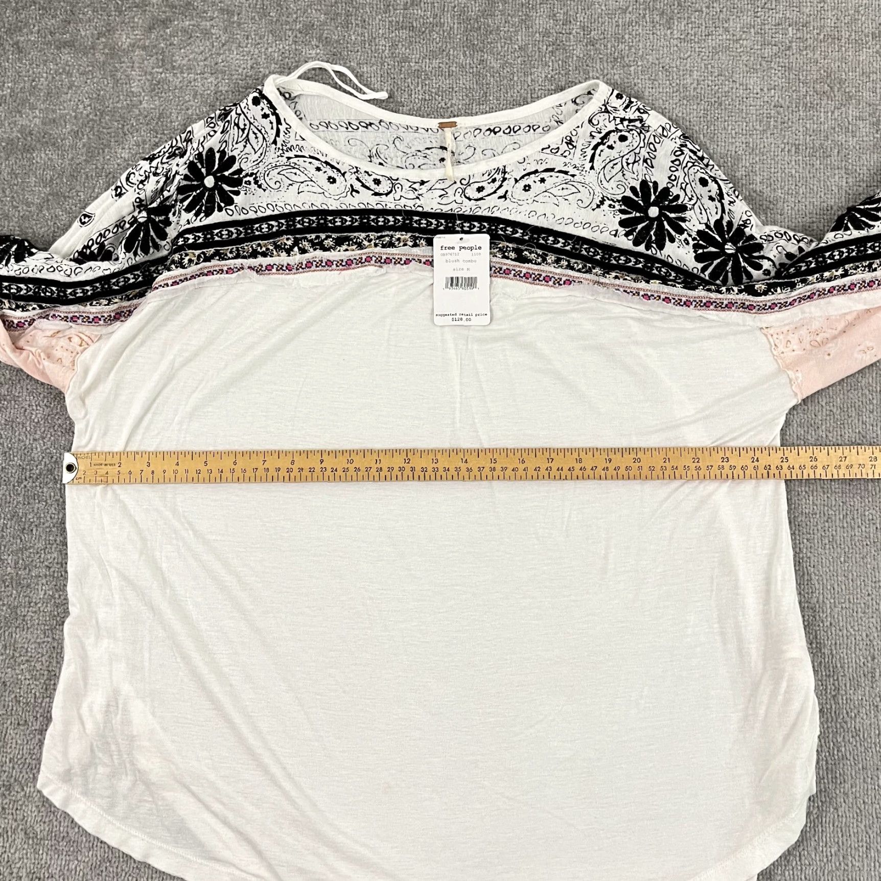 Free People Free People Linen Blouse Top Women’s Medium Oversized Embroidered White Balloon Sleeve Casual Size M / US 6-8 / IT 42-44 - 4 Thumbnail