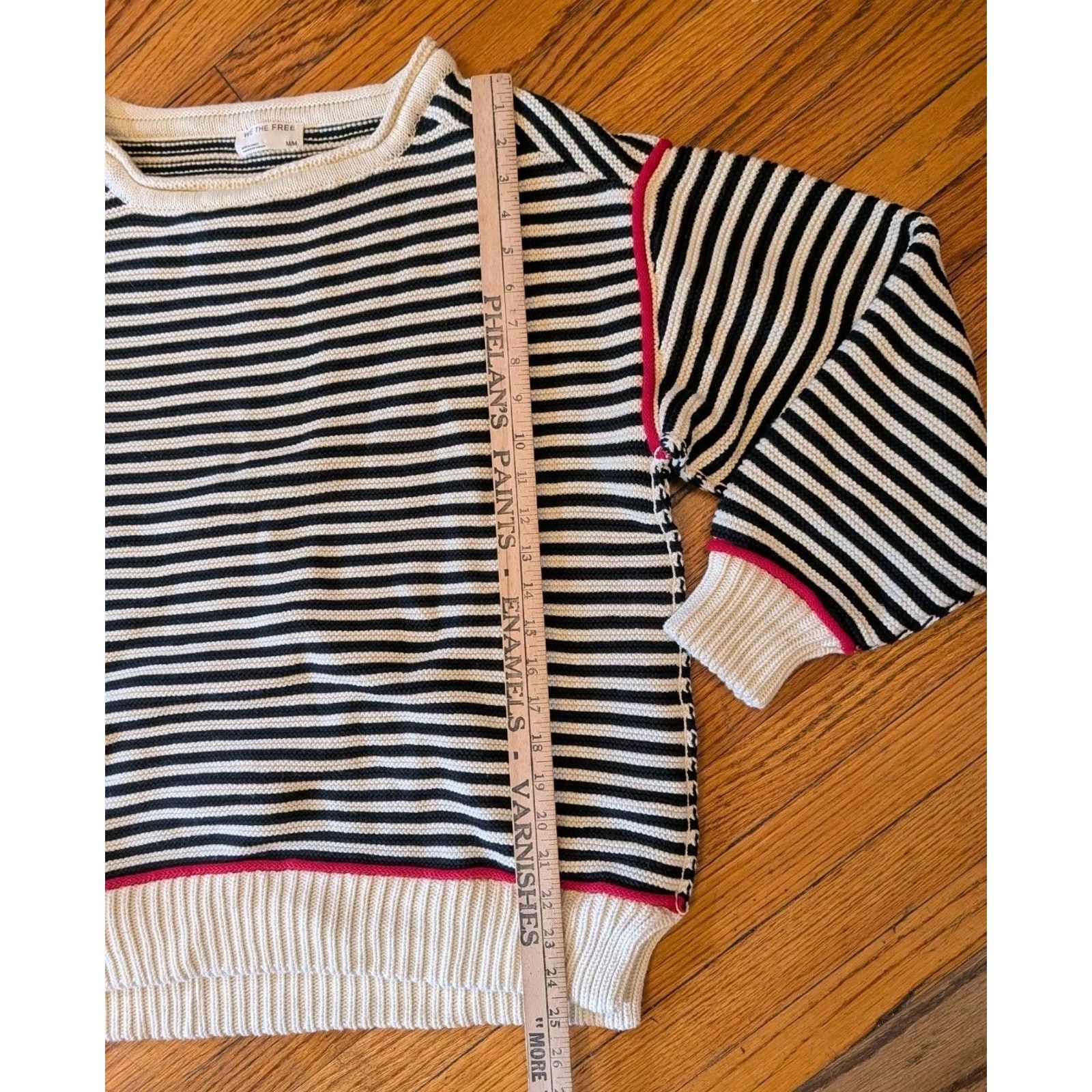 Free People We The Free Asher pullover Black Combo Med Long Sleeve Size M / US 6-8 / IT 42-44 - 6 Thumbnail