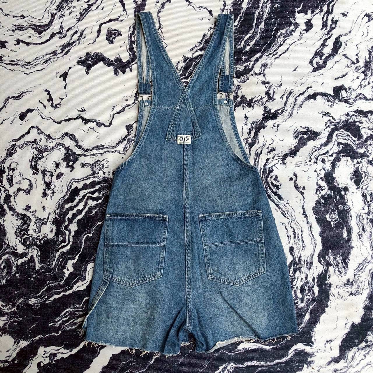 R13 R13 Distressed Denim Shorts Overalls Size 30" / US 8 / IT 44 - 4 Thumbnail