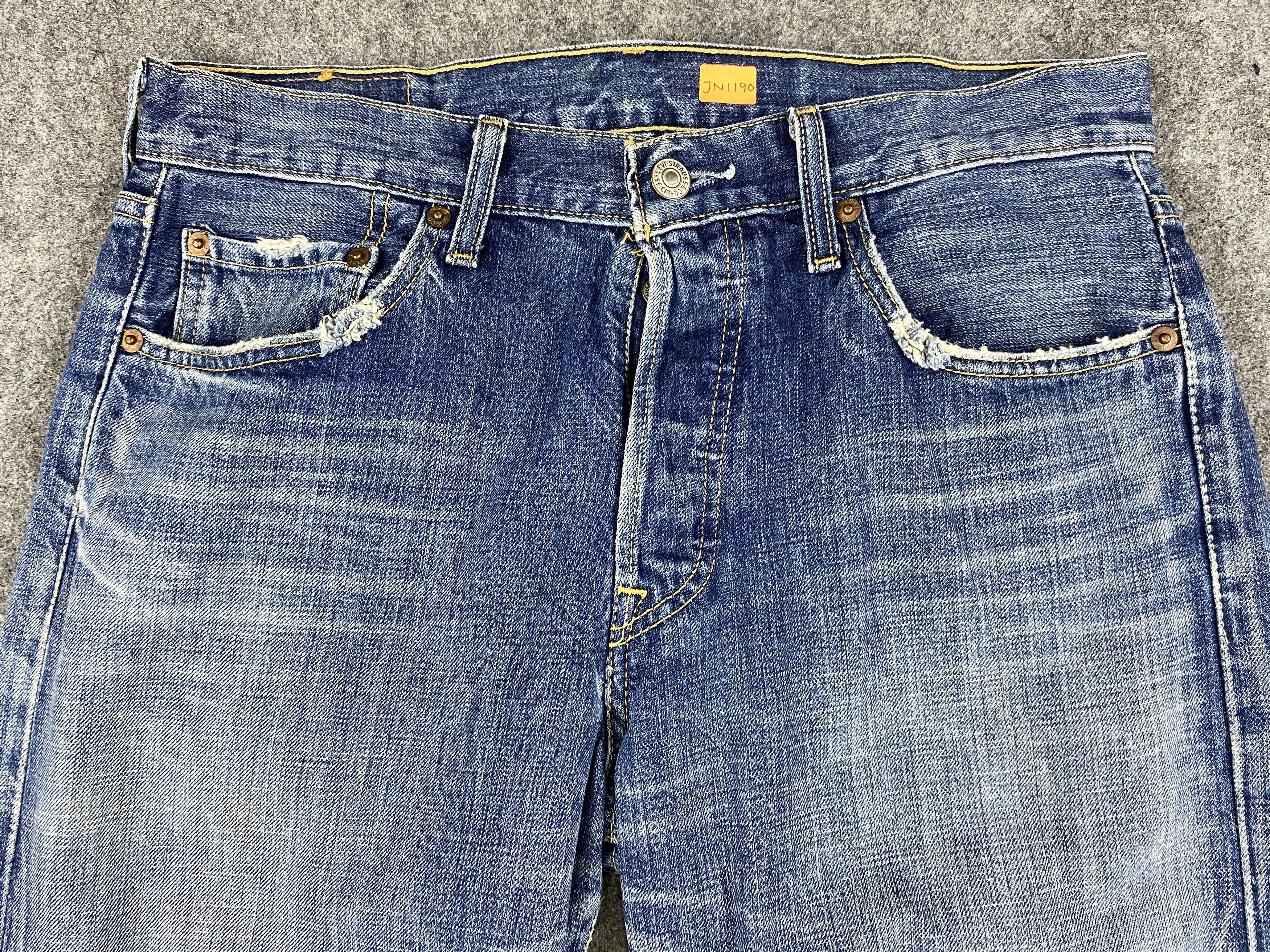 Levi's Blue Distressed Vintage Levi's 501 31x31.5 Denim -JN1190 Size US 31 - 3 Thumbnail