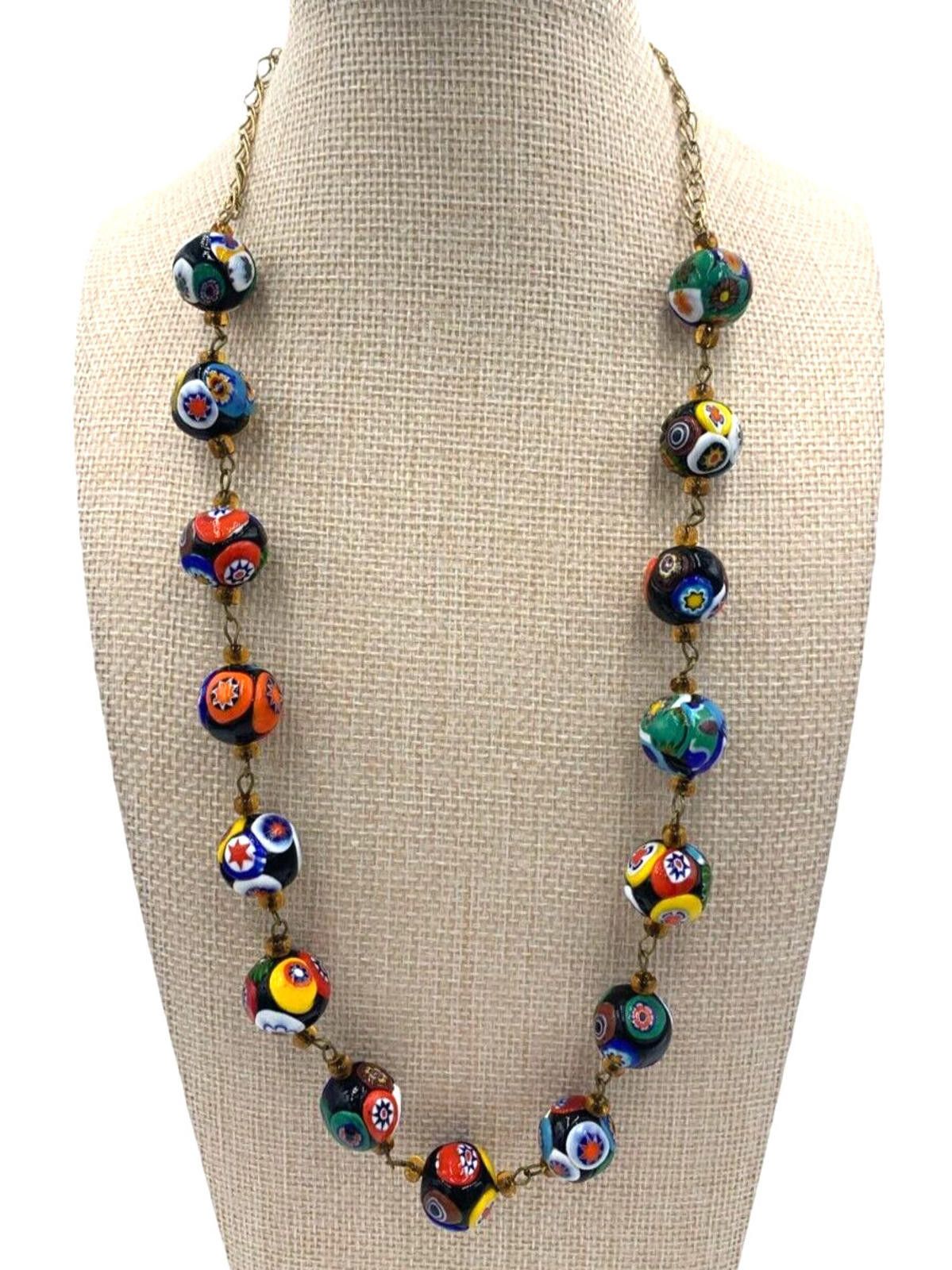 Other Millefiori Murano Moretti Necklace Gold Over Sterling Italy Size ONE SIZE - 4 Thumbnail
