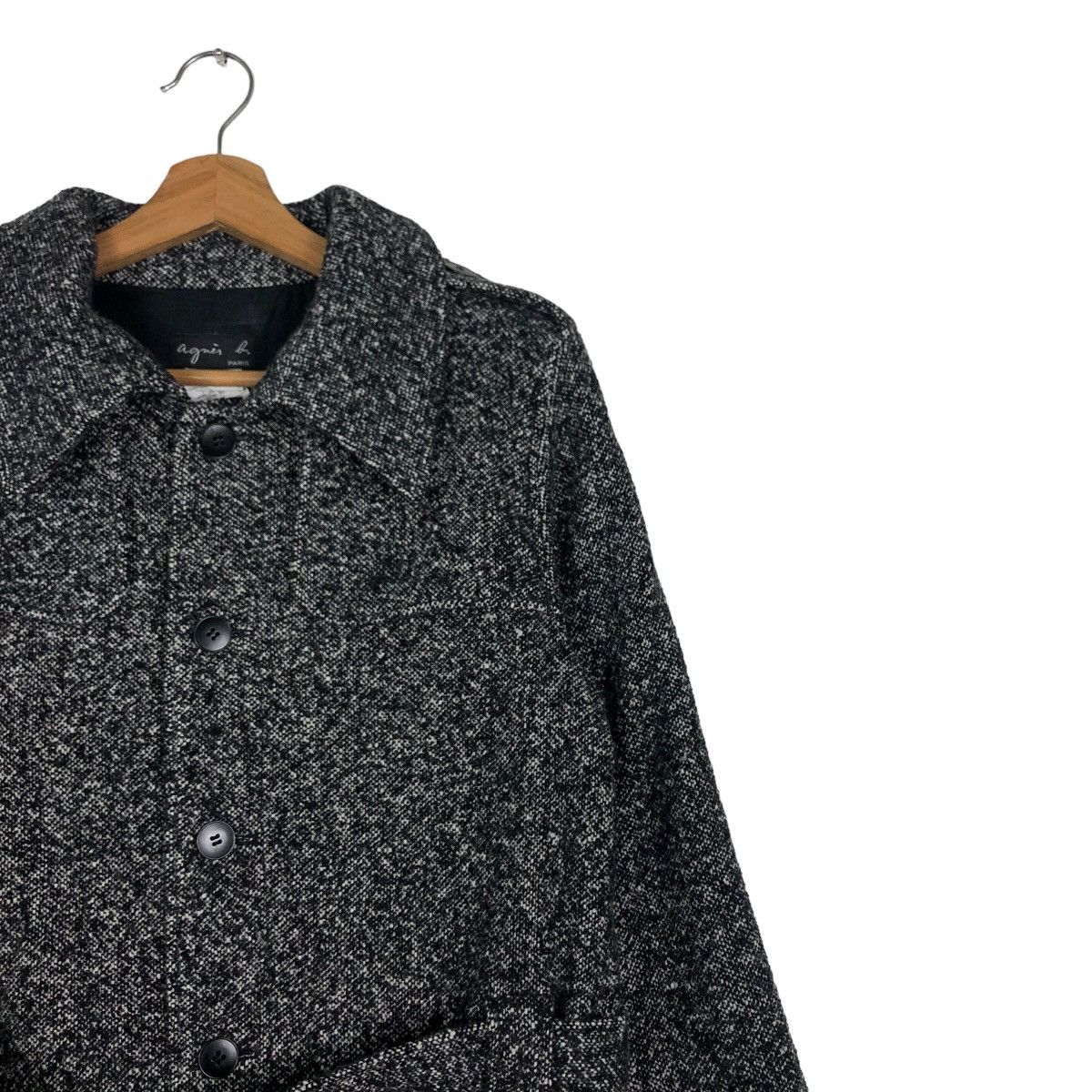 agnes b. Rich Black Wool Long Fly Coats Jacket Agnes B. Belted Japan Size US M / EU 48-50 / 2 - 6 Thumbnail