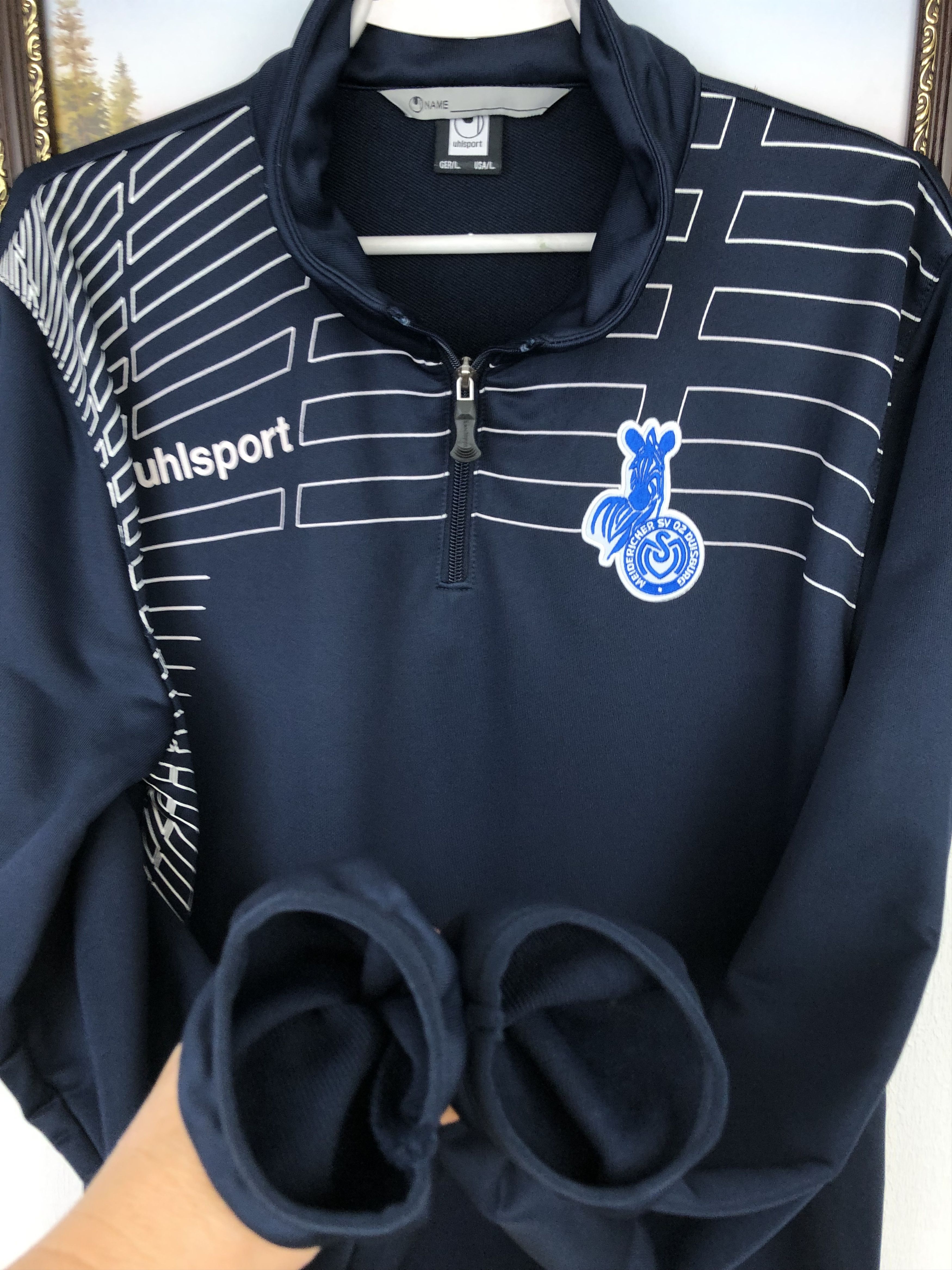 Vintage Vintage MSV Duisburg Football Jacket Soccer Sweatshirt Size US L / EU 52-54 / 3 - 6 Thumbnail