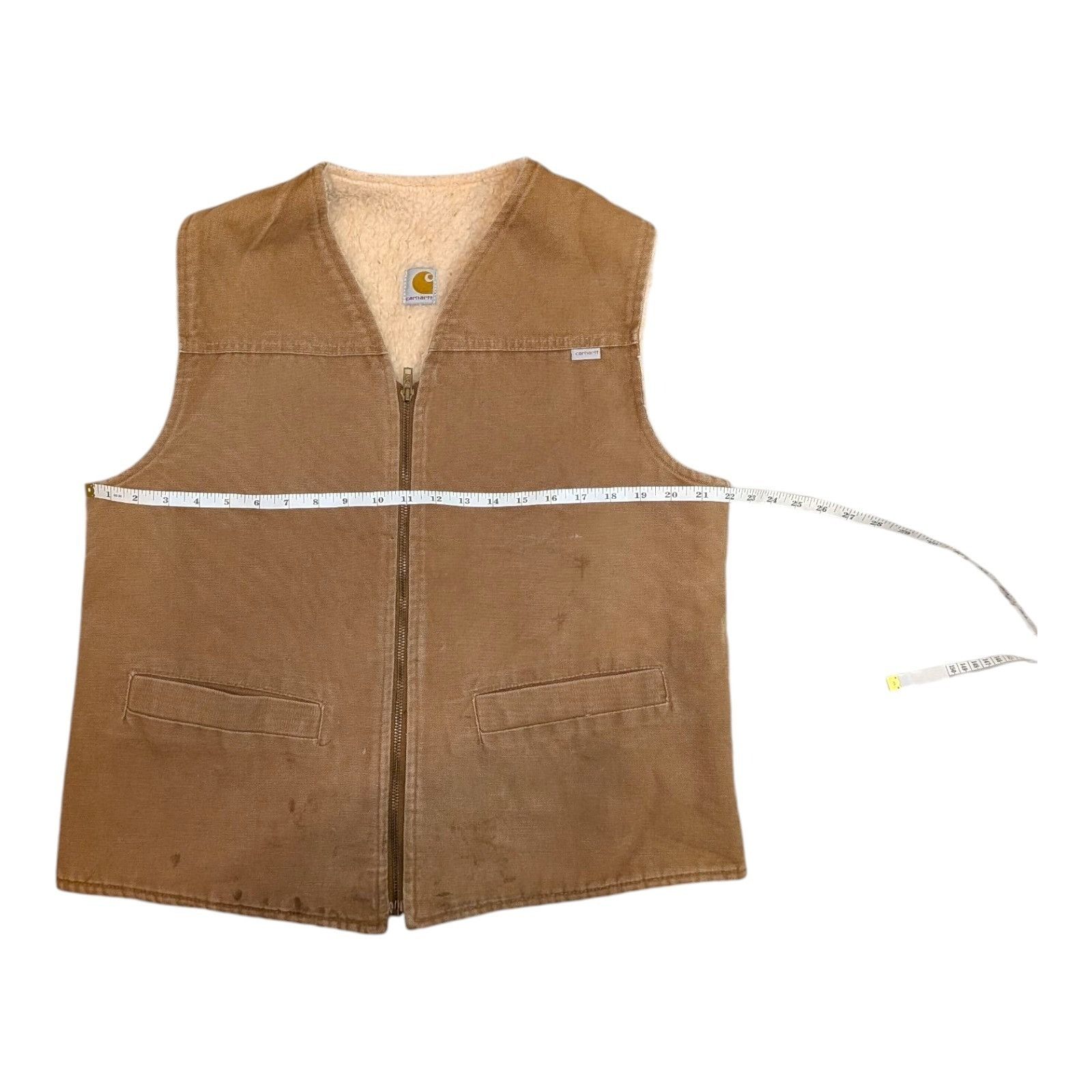 Carhartt Vintage Carhartt Duck Canvas Sherpa Lined Vest Brown Tan Wor Size US L / EU 52-54 / 3 - 13 Thumbnail