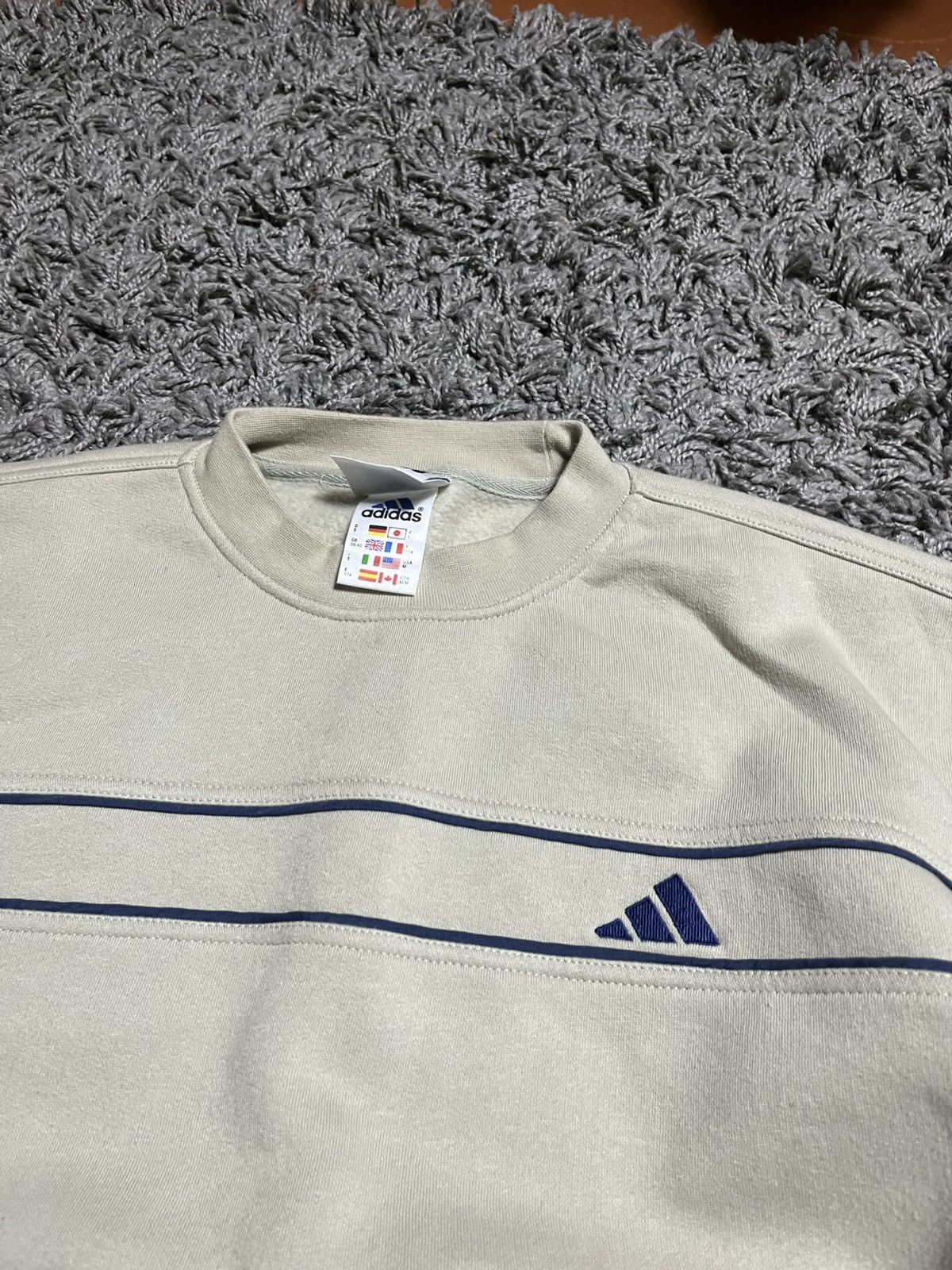Adidas ADIDAS VINTAGE Y2K BEIGE COTTON SWEATSHIRT Size US M / EU 48-50 / 2 - 2 Thumbnail